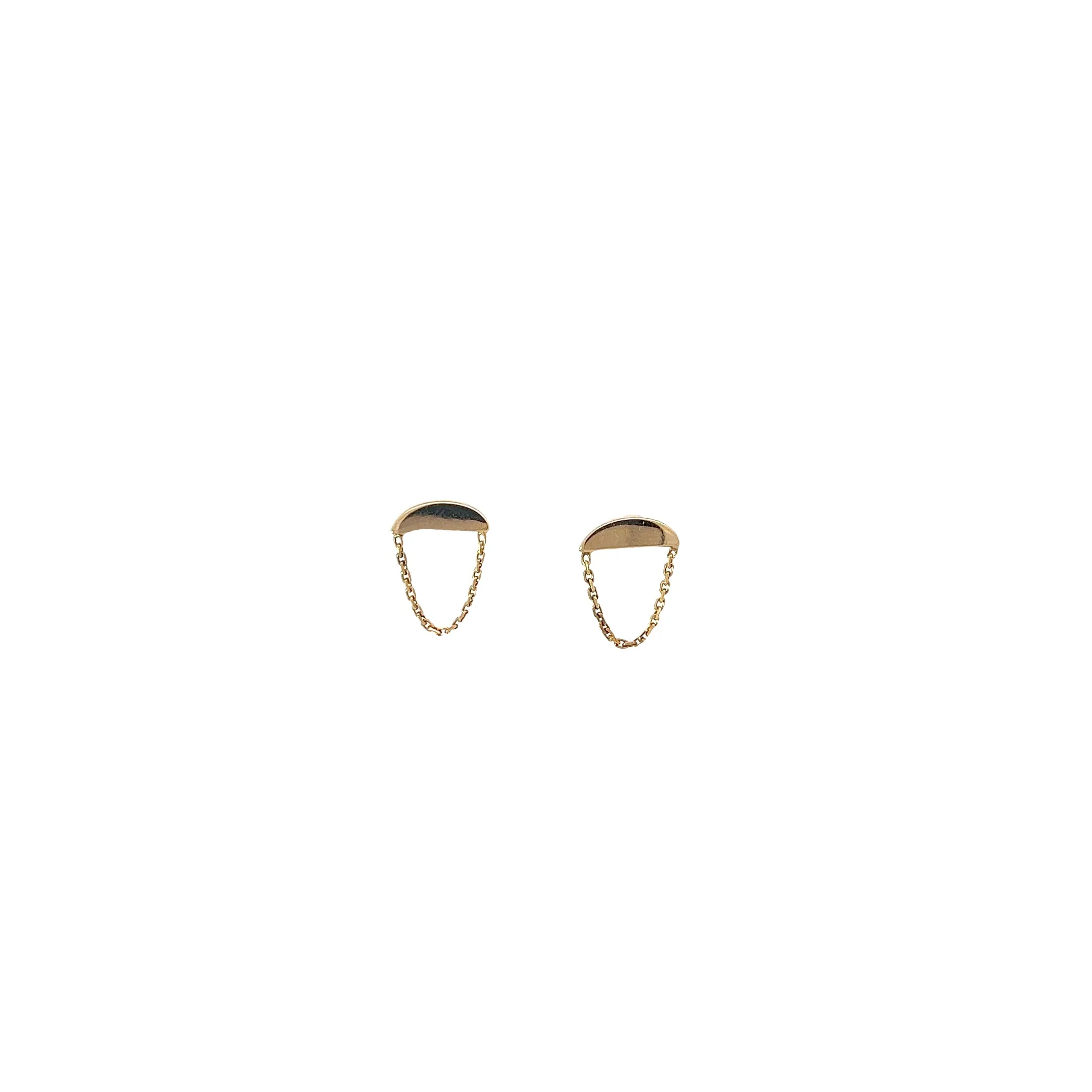 14k yellow gold Wedge shape earring