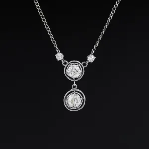 1.50ctw Old Mine Cut Diamond Drop Pendant