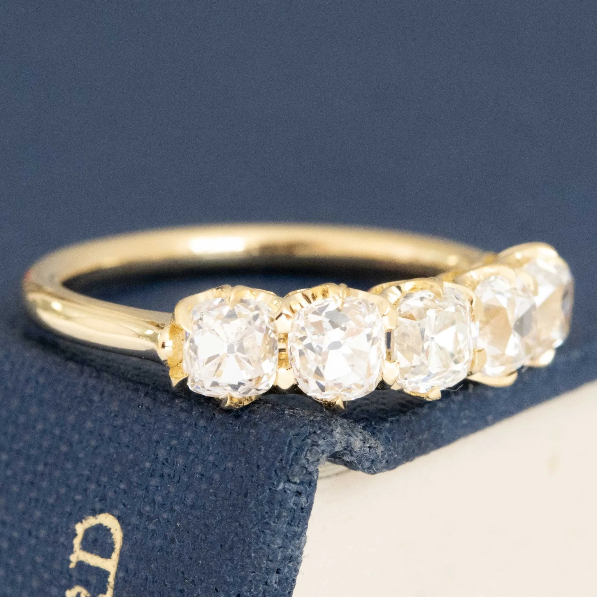 1.53ctw Old Mine Cut Diamond 5-Stone Band