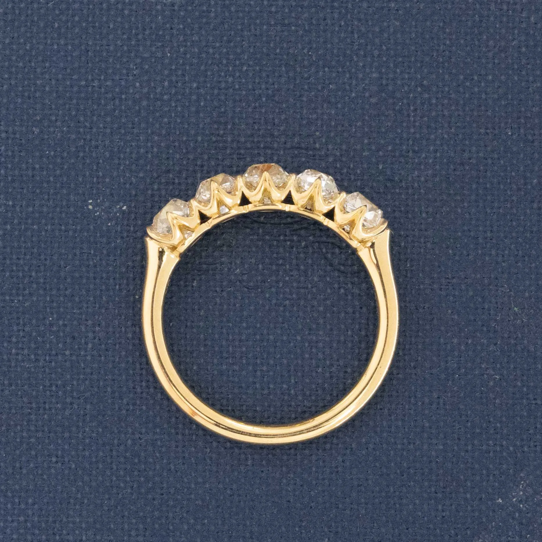 1.53ctw Old Mine Cut Diamond 5-Stone Band