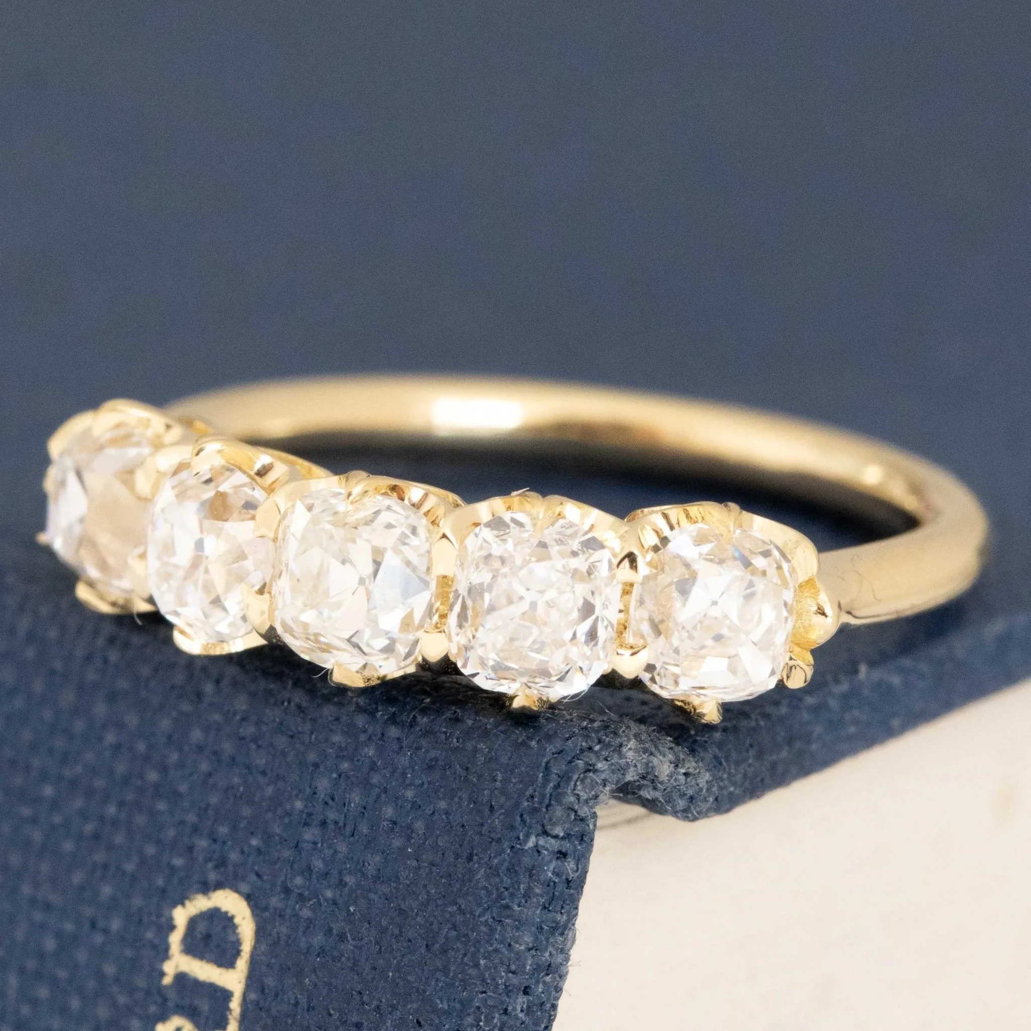 1.53ctw Old Mine Cut Diamond 5-Stone Band