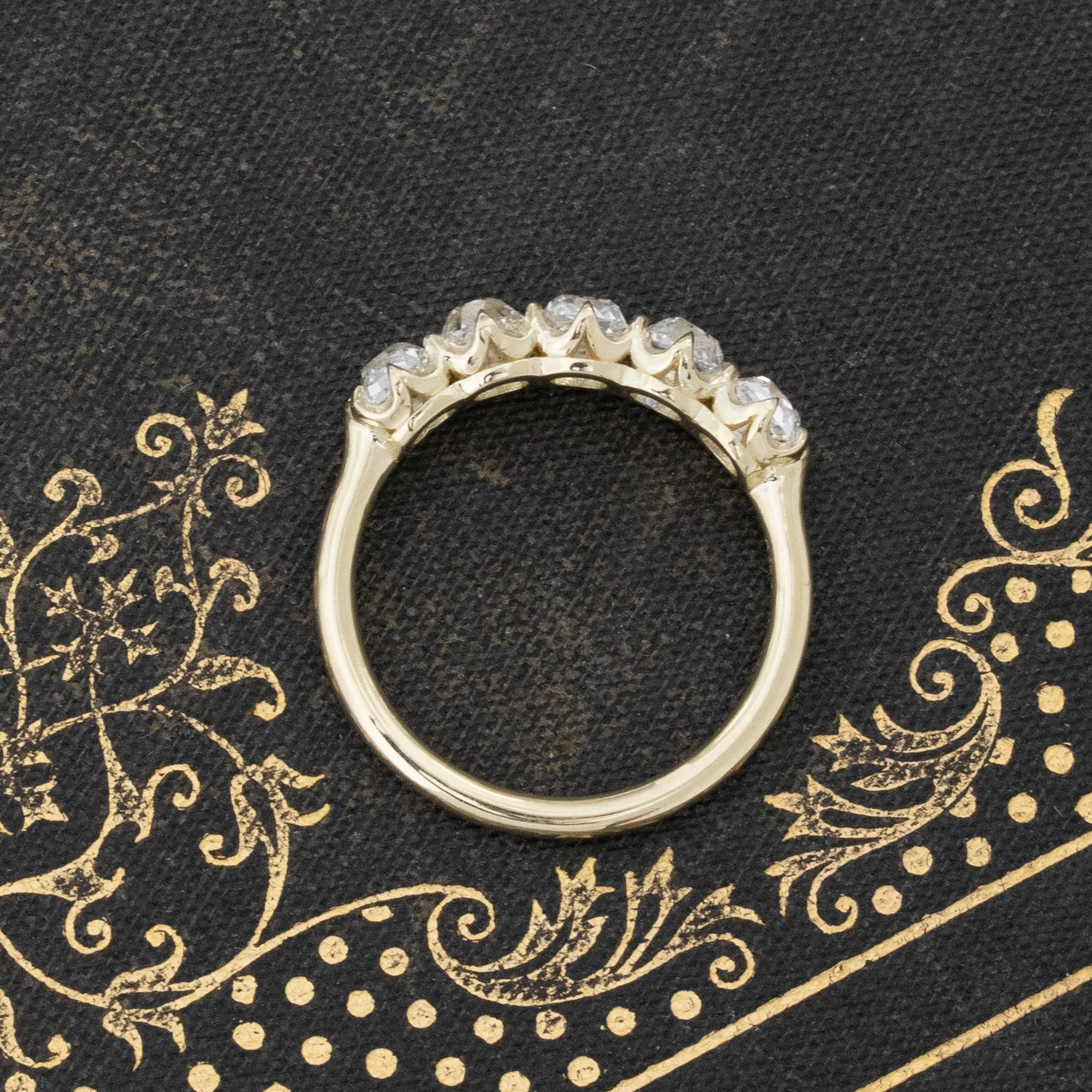 1.59ctw Old Mine Cut Diamond 5-Stone Band