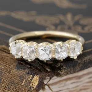 1.59ctw Old Mine Cut Diamond 5-Stone Band