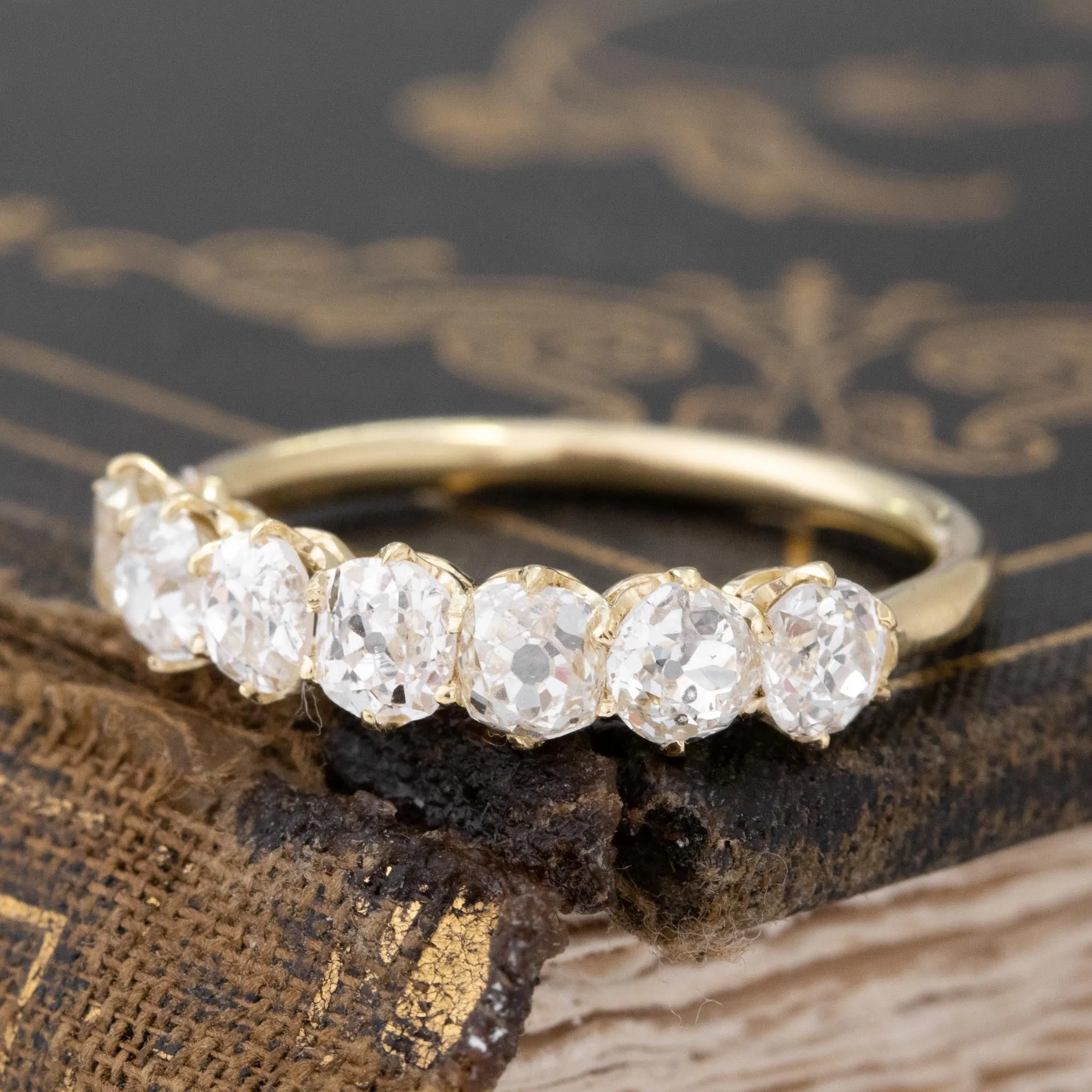 1.59ctw Old Mine Cut Diamond 7-Stone Band