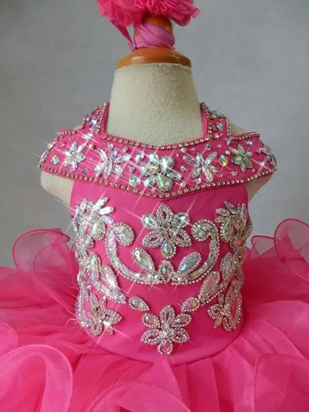 16 Color --- Newborn/Child's Illusion Cupcake Pageant Dress with hair bow