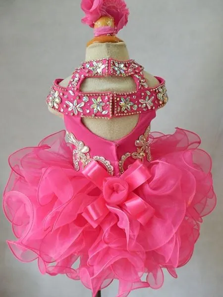 16 Color --- Newborn/Child's Illusion Cupcake Pageant Dress with hair bow