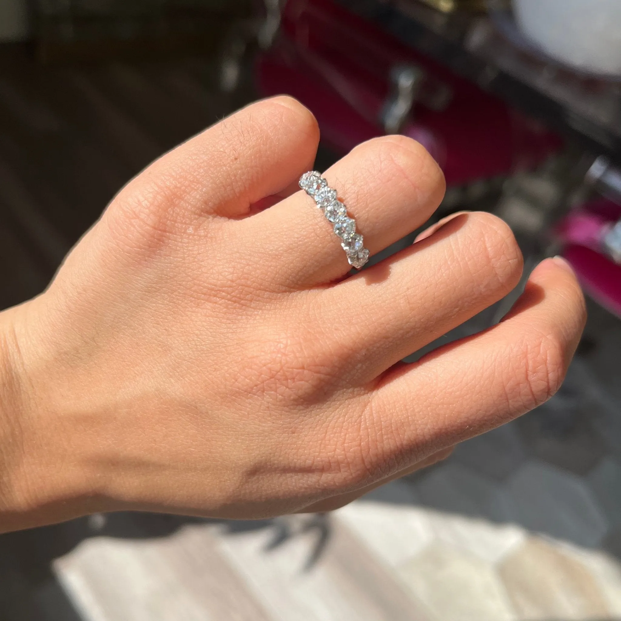 1.60ctw Old Mine Cut Diamond 7-Stone Band