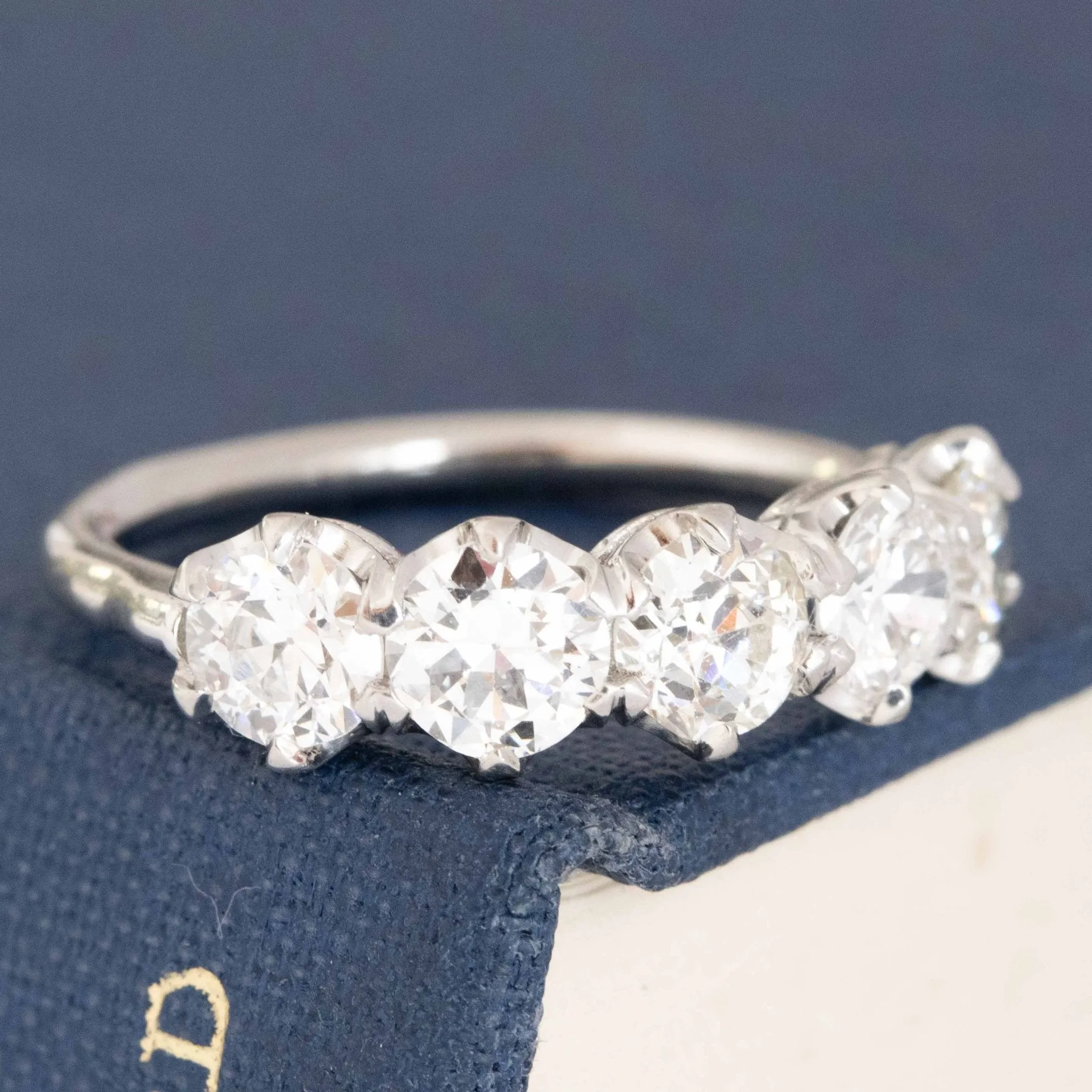 1.71ctw Old European Cut Diamond 5-Stone Band