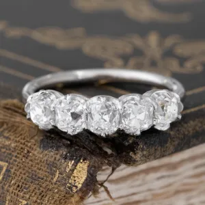 1.75ctw Old Mine Cut Diamond 5-Stone Band