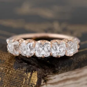 1.77ctw Old Mine Cut Diamond 5-Stone Band