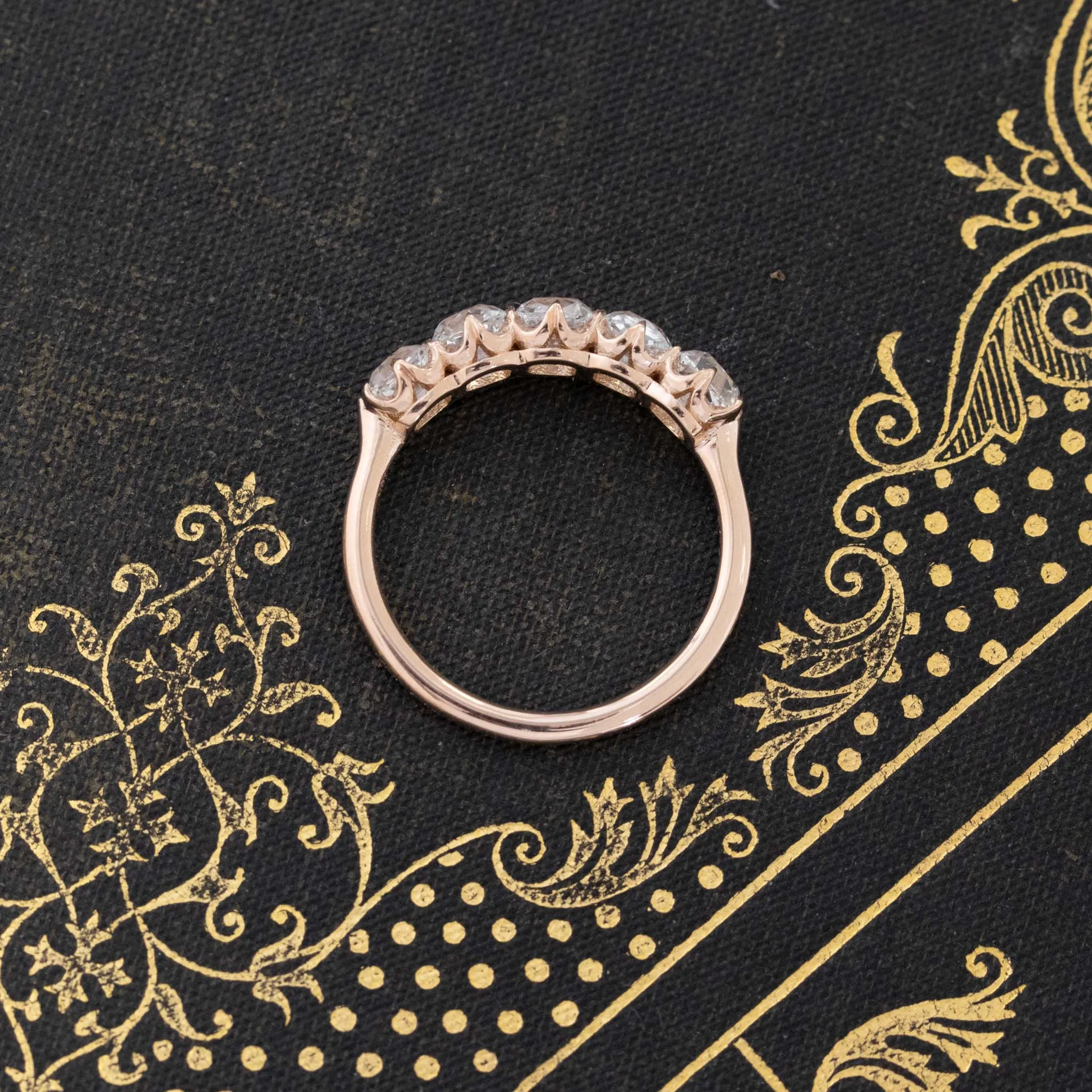1.77ctw Old Mine Cut Diamond 5-Stone Band