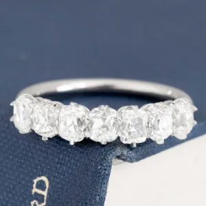 1.77ctw Old Mine Cut Diamond Half-Hoop Band