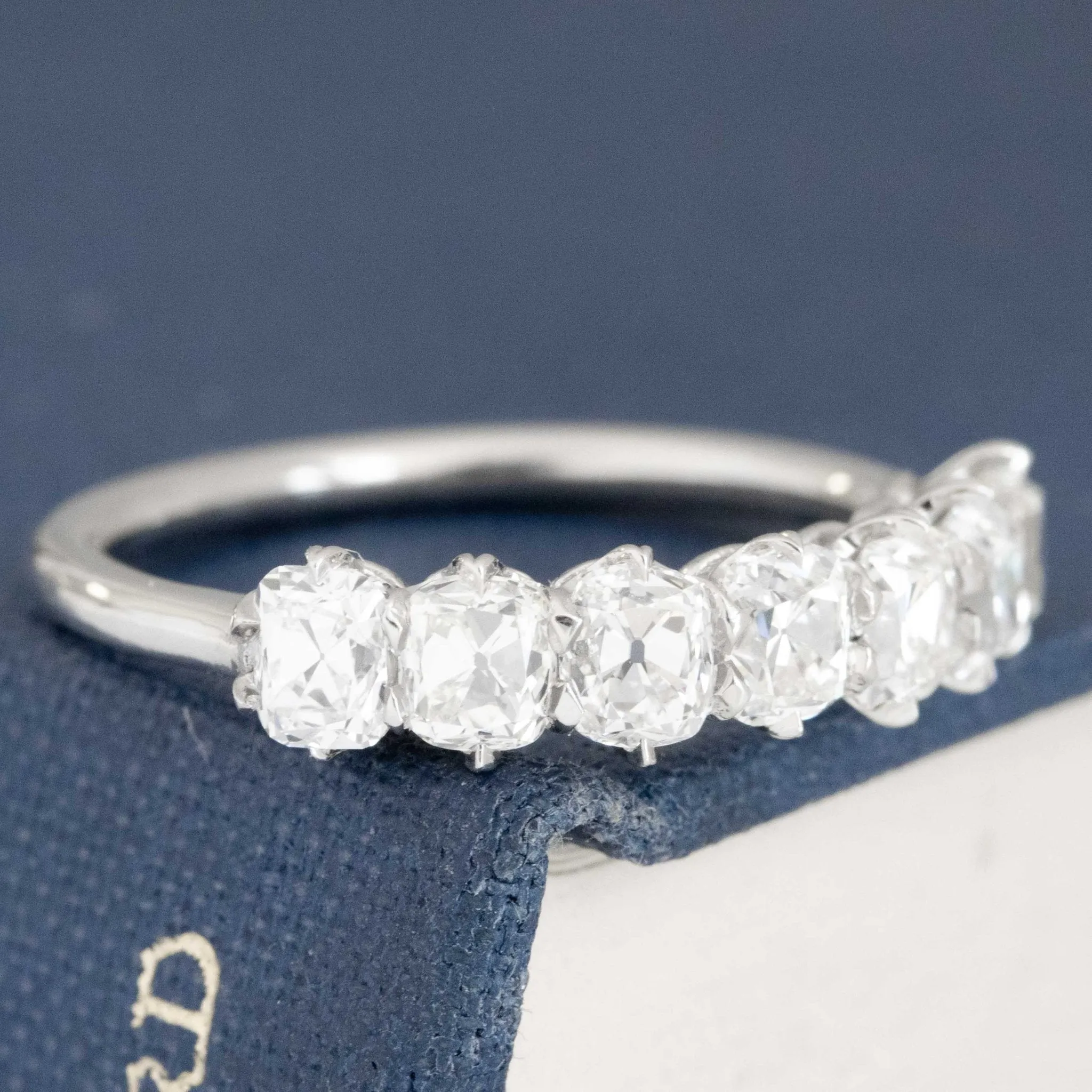 1.77ctw Old Mine Cut Diamond Half-Hoop Band