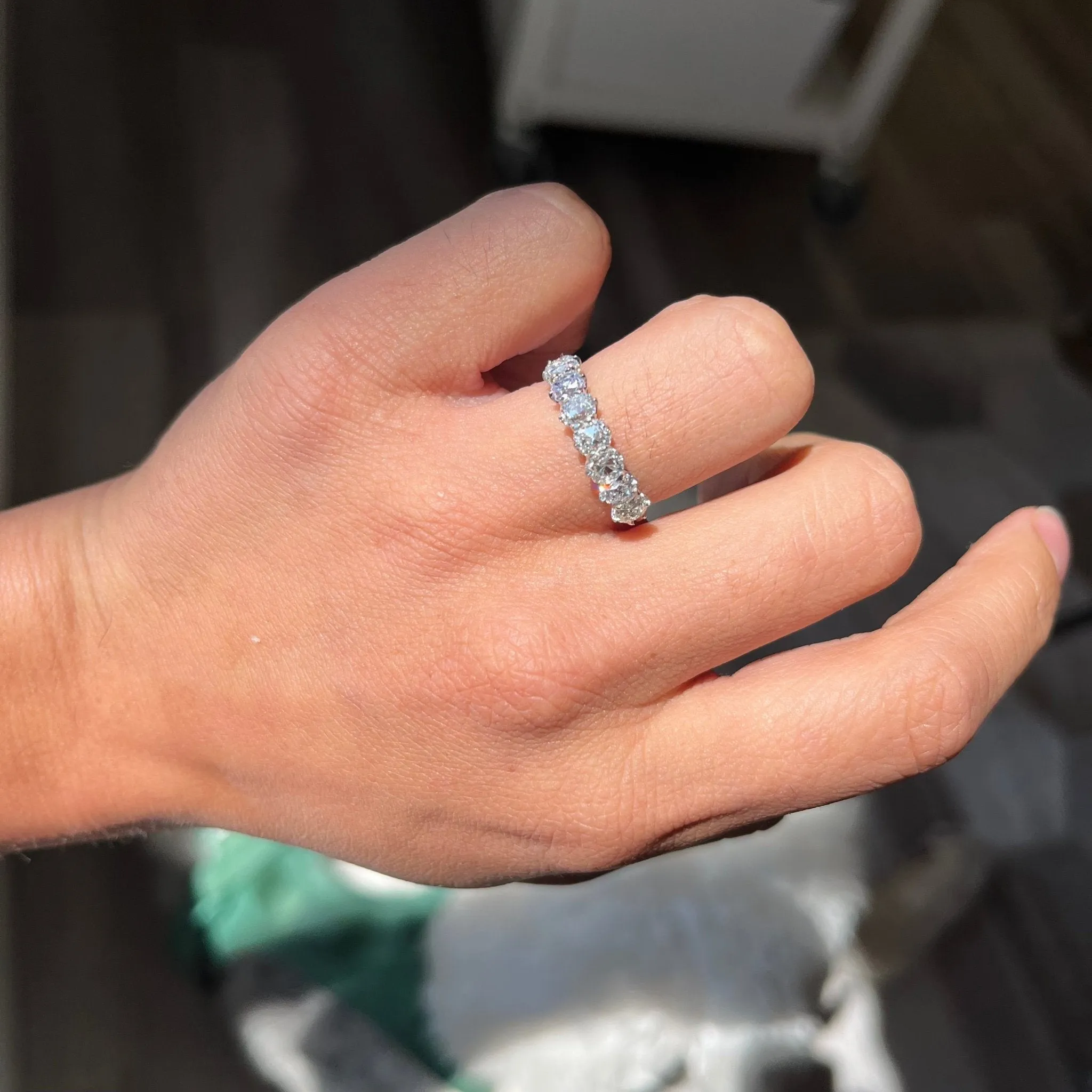 1.77ctw Old Mine Cut Diamond Half-Hoop Band