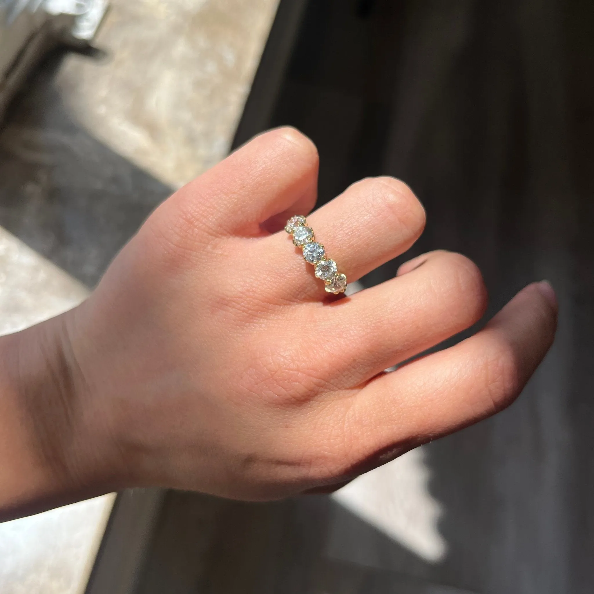 1.78ctw Old European Cut Diamond 5-Stone Band