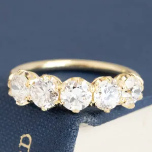 1.78ctw Old European Cut Diamond 5-Stone Band