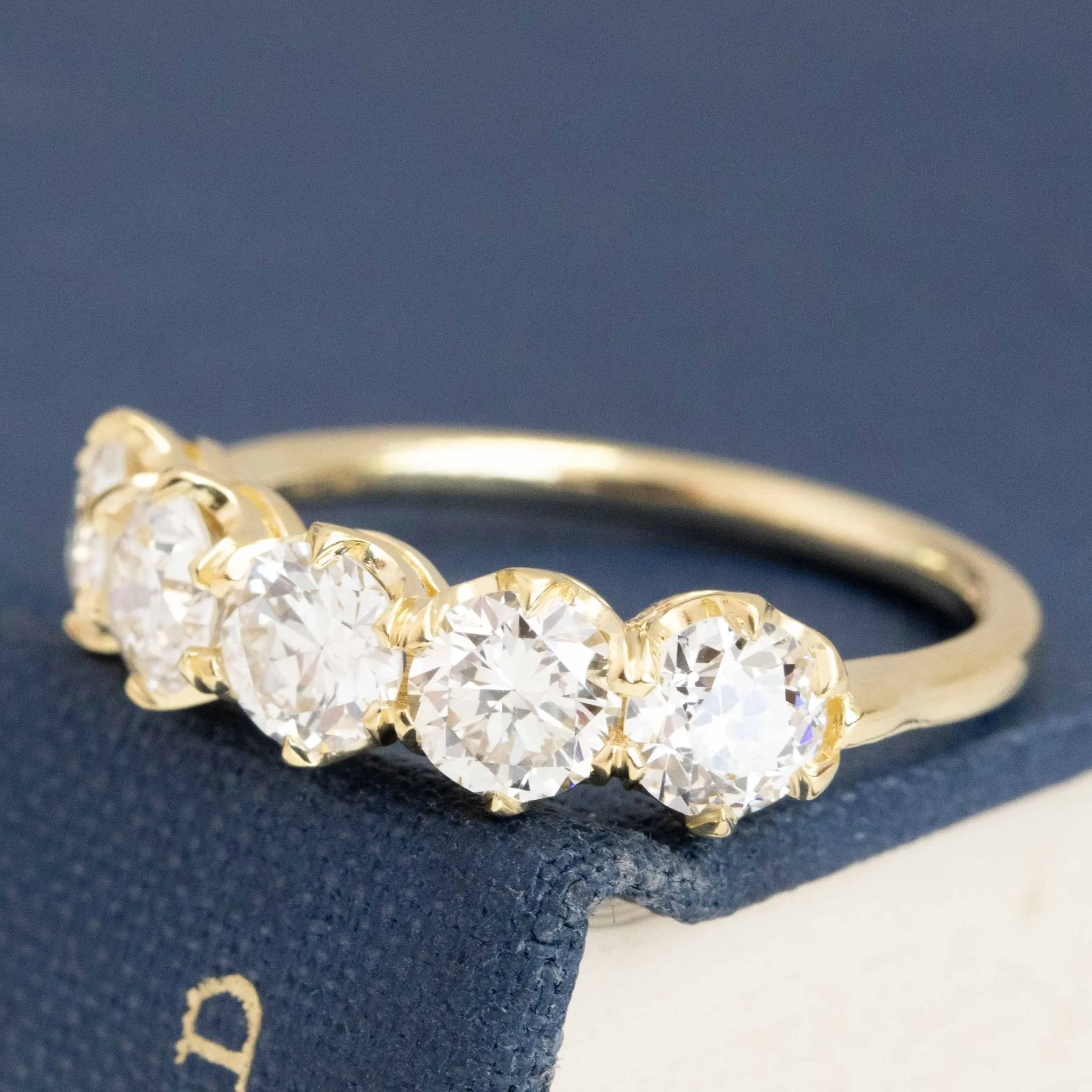 1.78ctw Old European Cut Diamond 5-Stone Band