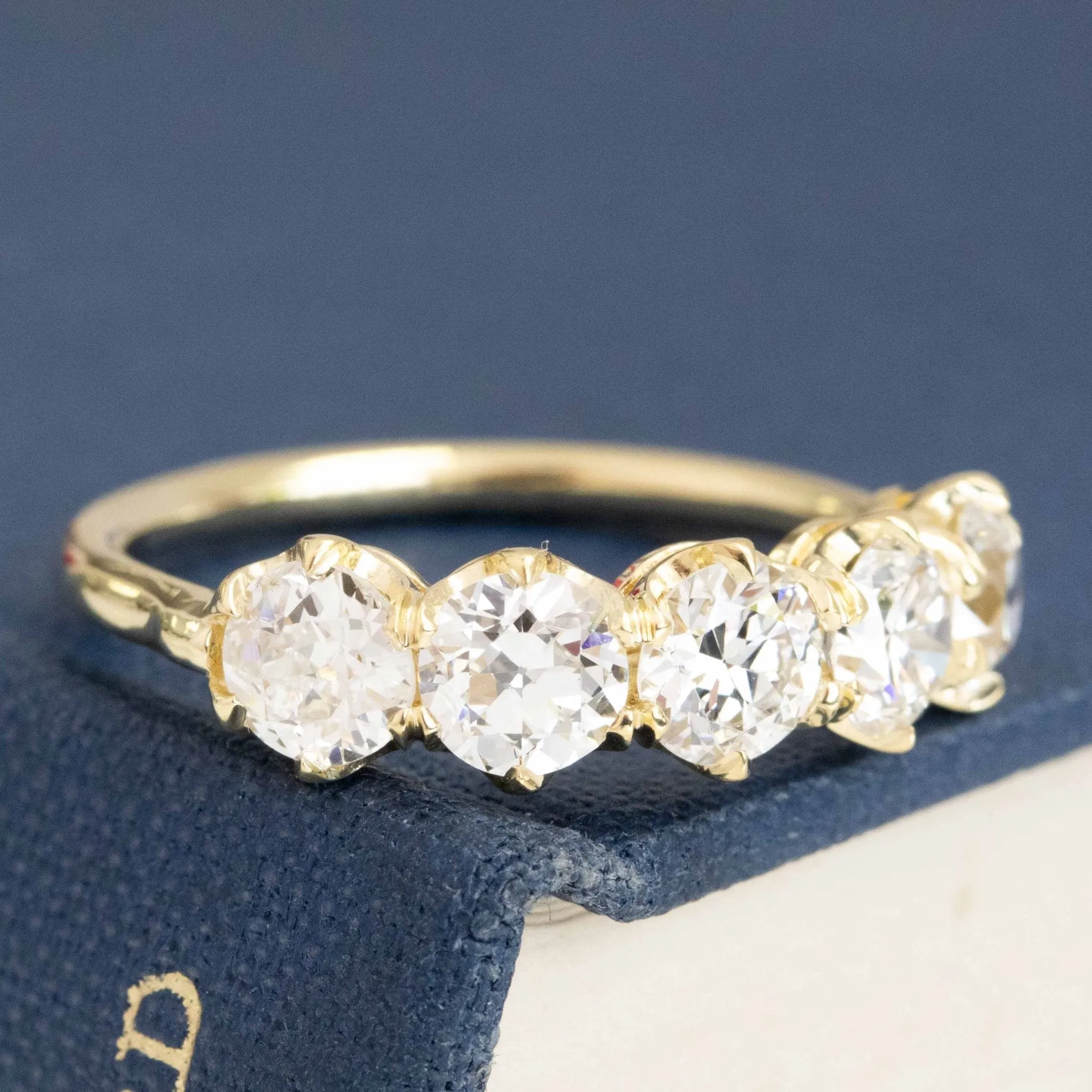 1.78ctw Old European Cut Diamond 5-Stone Band