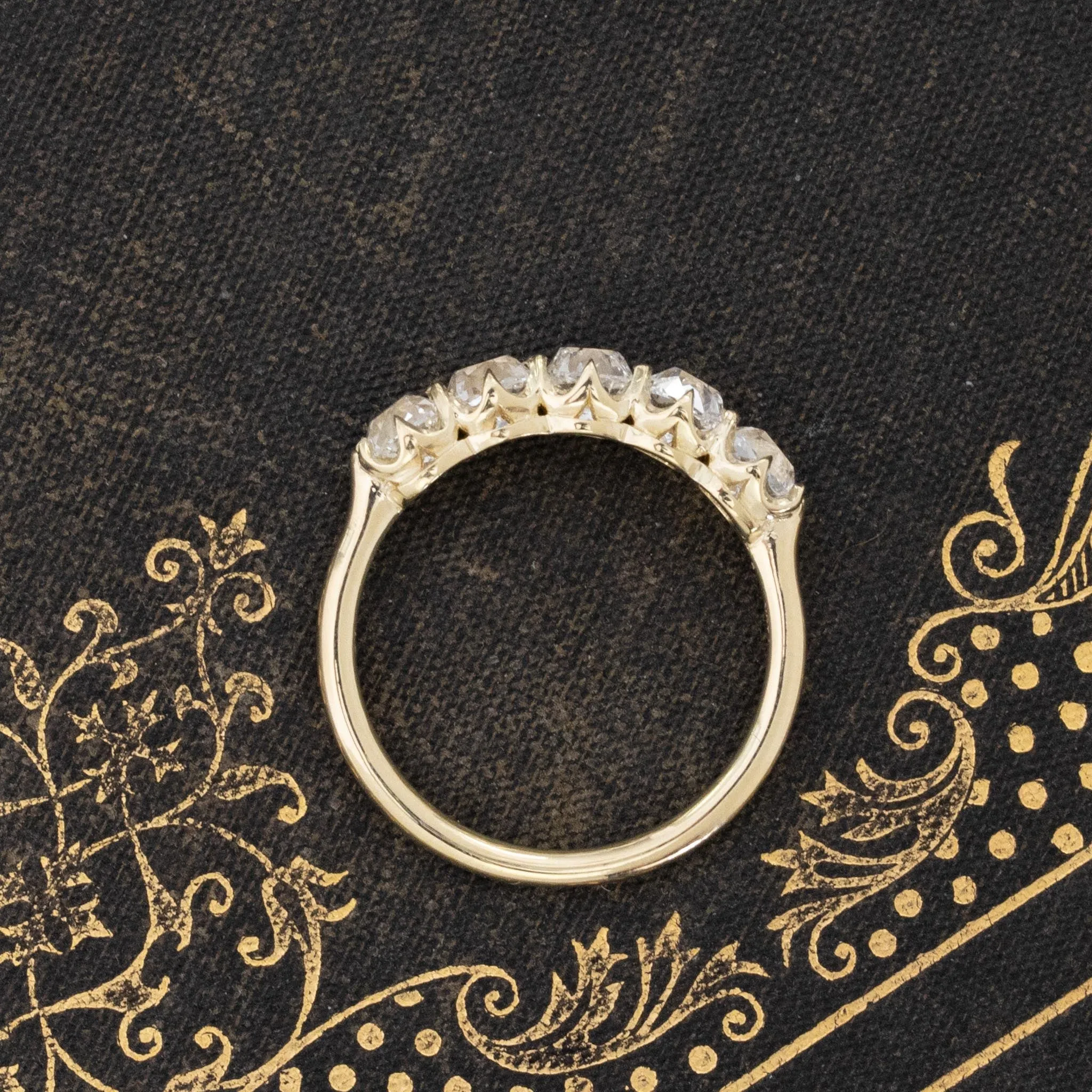 1.78ctw Old Mine Cut Diamond 5-Stone Band