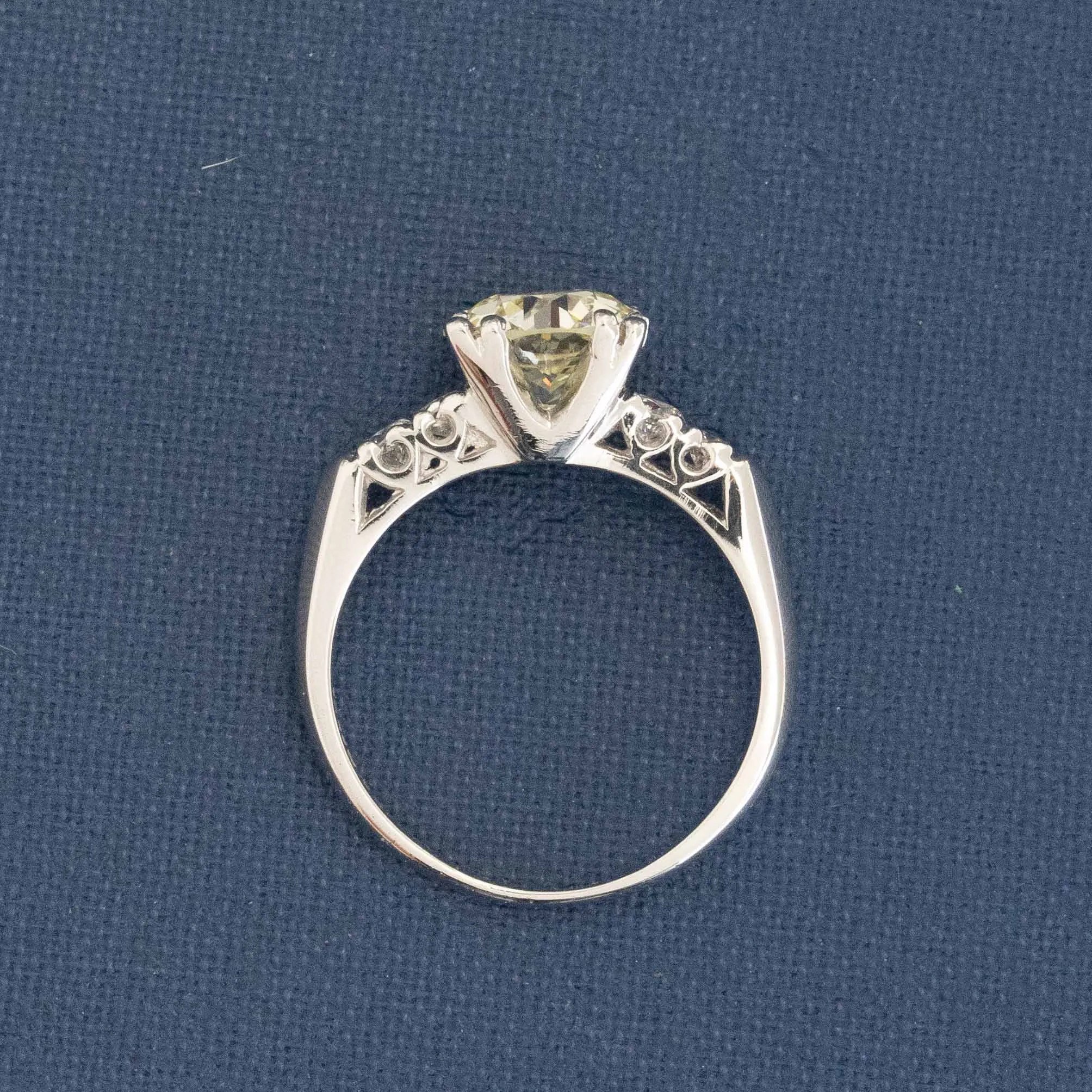 1.81ct Old European Cut Diamond Midcentury Ring, GIA