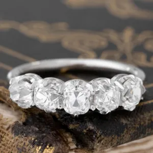 1.82ctw Old Mine Cut Diamond 5-Stone Band