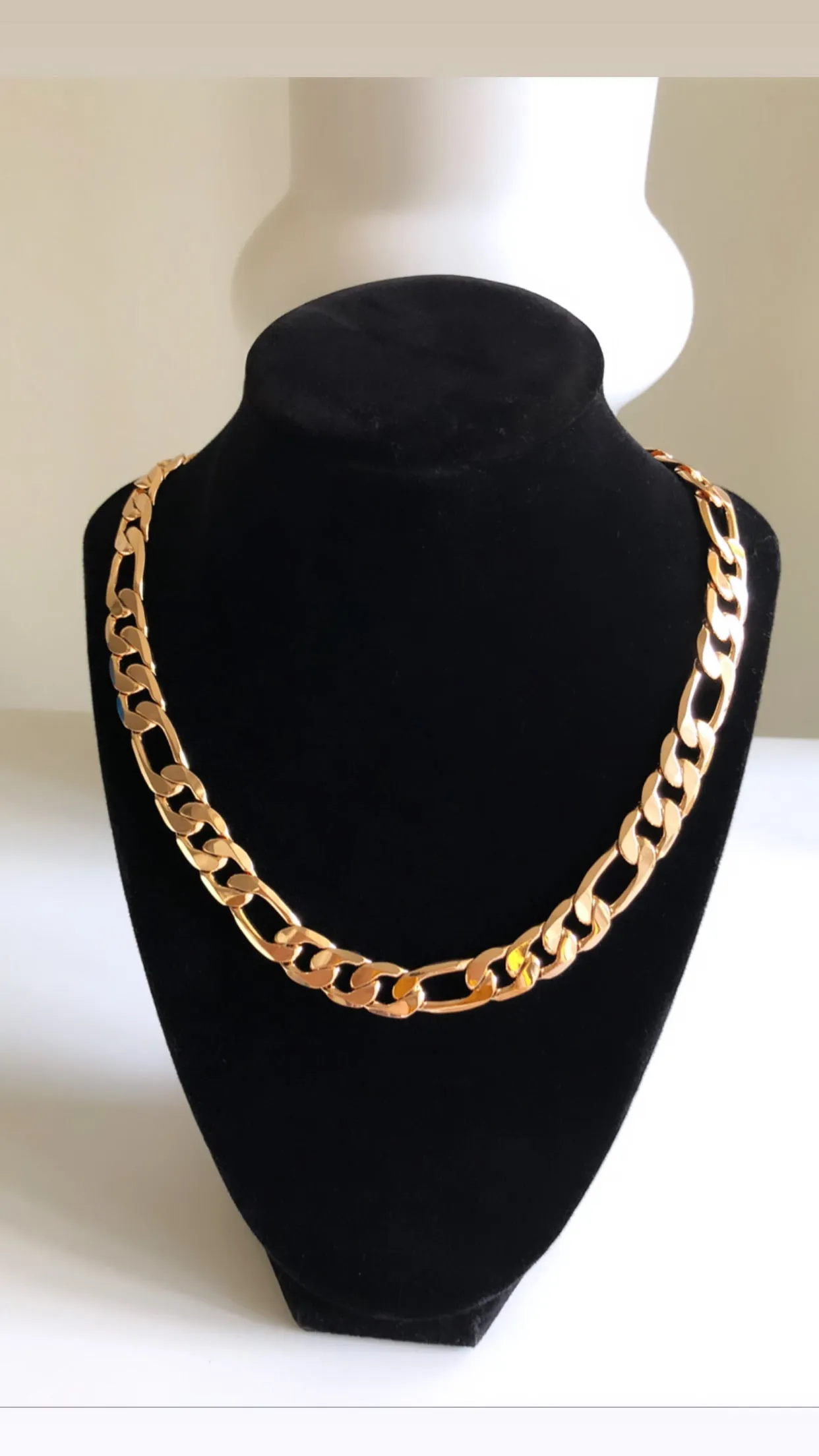 18K Gold Plated Figaro Chain Necklace