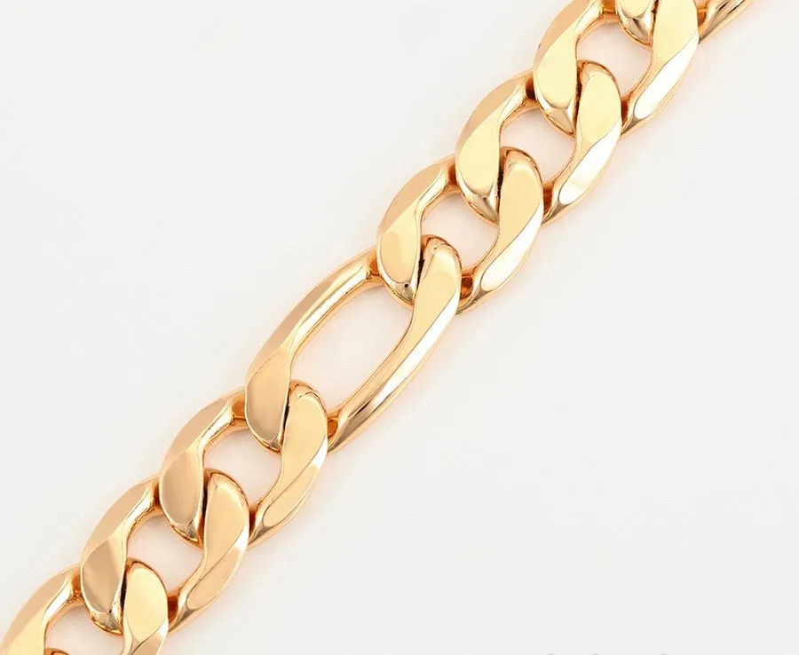18K Gold Plated Figaro Chain Necklace