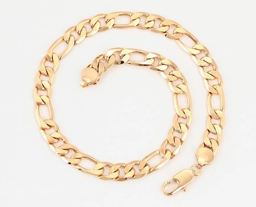 18K Gold Plated Figaro Chain Necklace