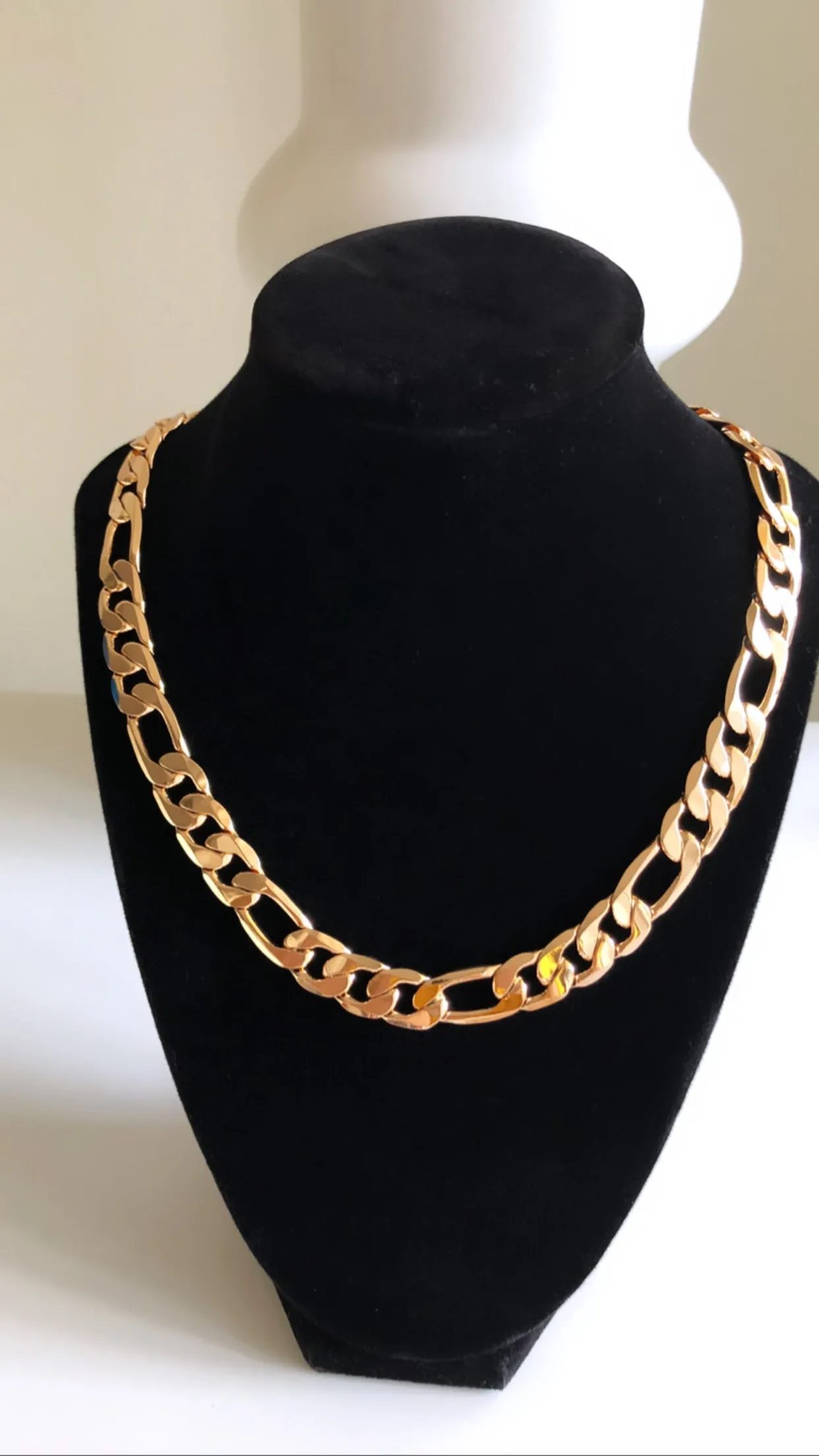 18K Gold Plated Figaro Chain Necklace