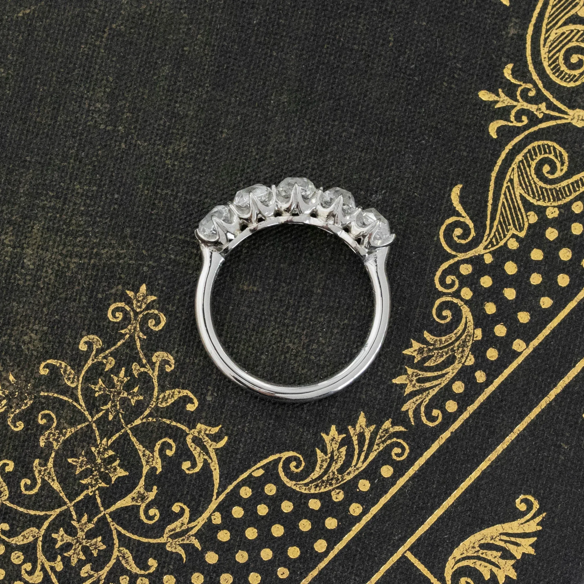1.99ctw Old Mine Cut Diamond 5-Stone Band