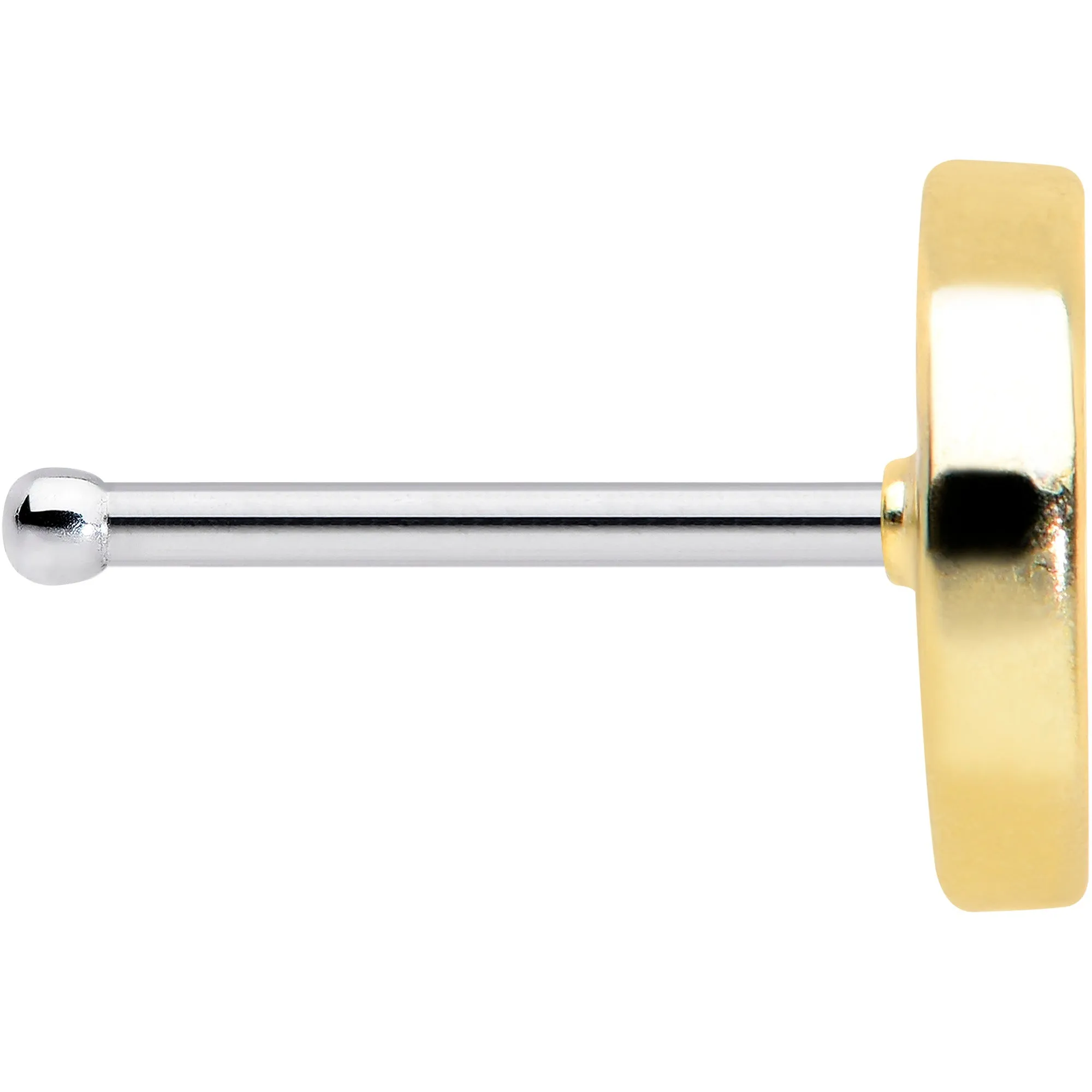 20 Gauge 1/4 Clear Gem Gold Tone Orange Tasty Fruit Nose Bone