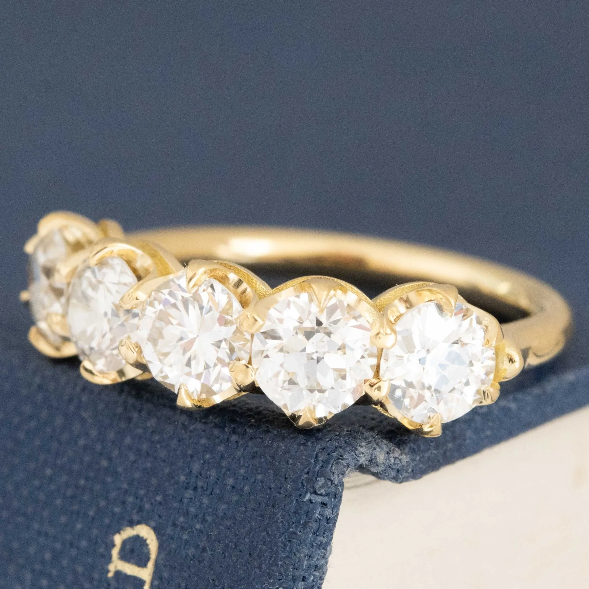 2.00ctw Old European Cut Diamond 5-Stone Band
