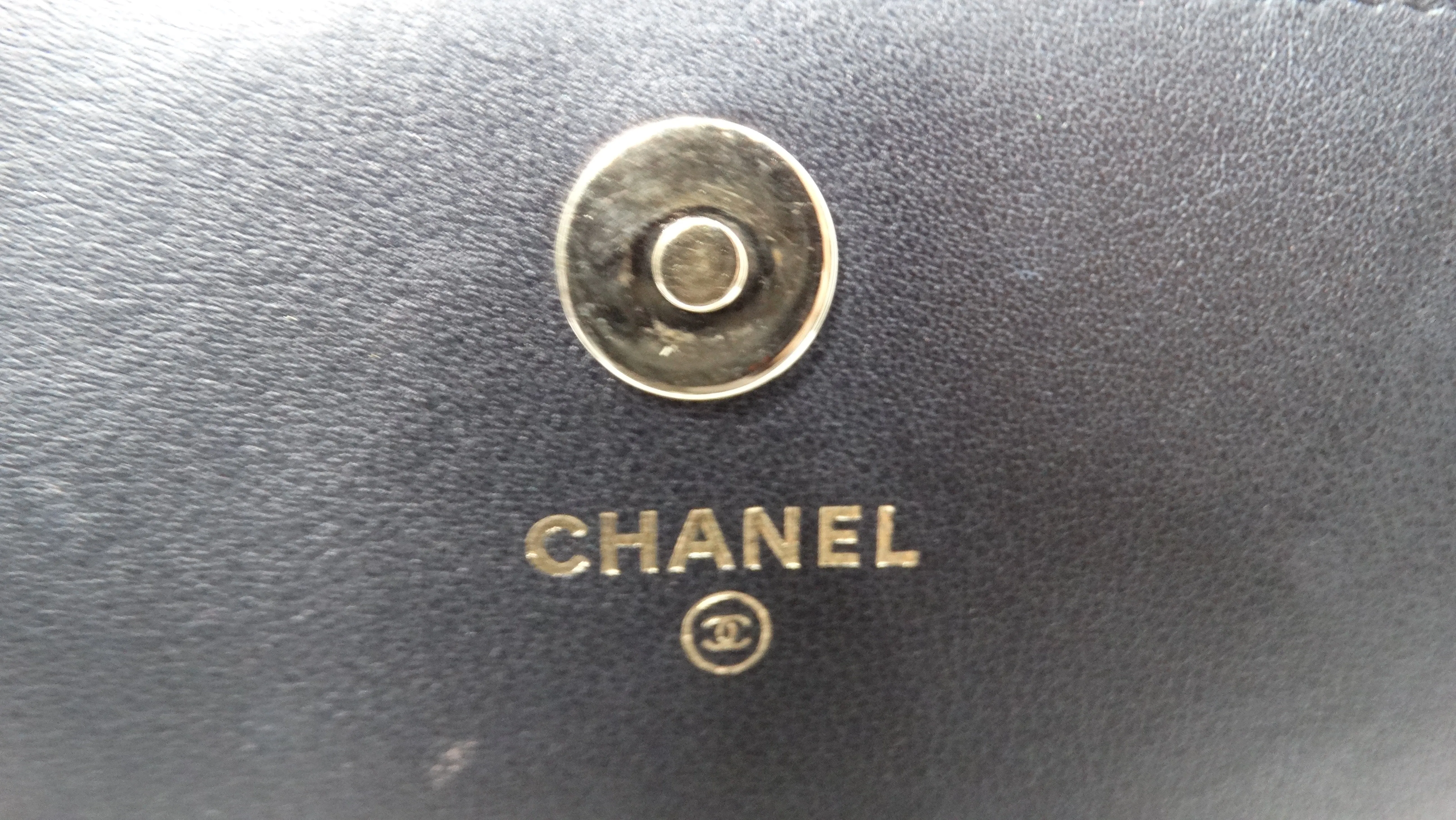 2015 Chanel Two-Toned Metallic Lambskin Boy Clutch With Chain