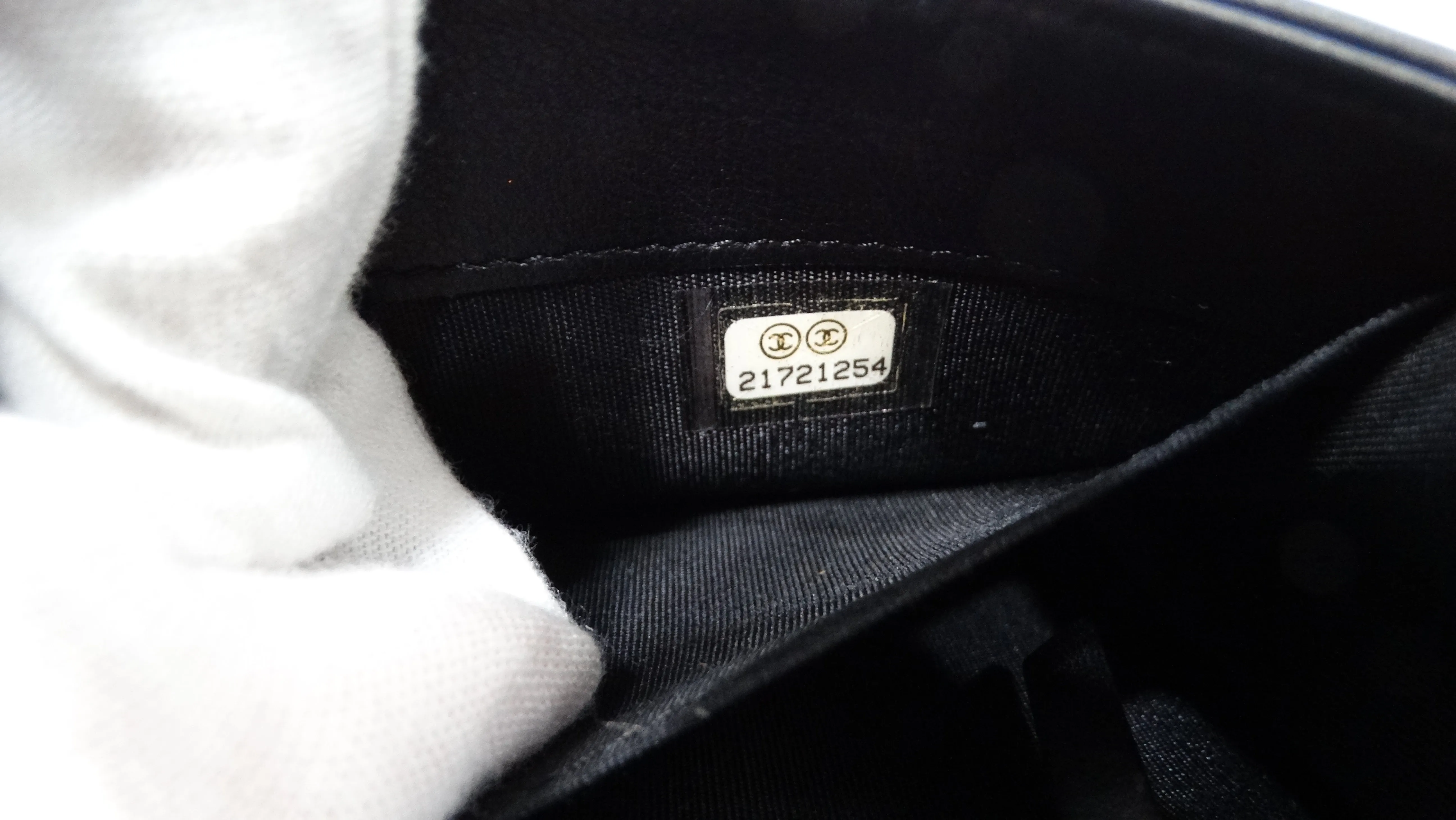 2015 Chanel Two-Toned Metallic Lambskin Boy Clutch With Chain