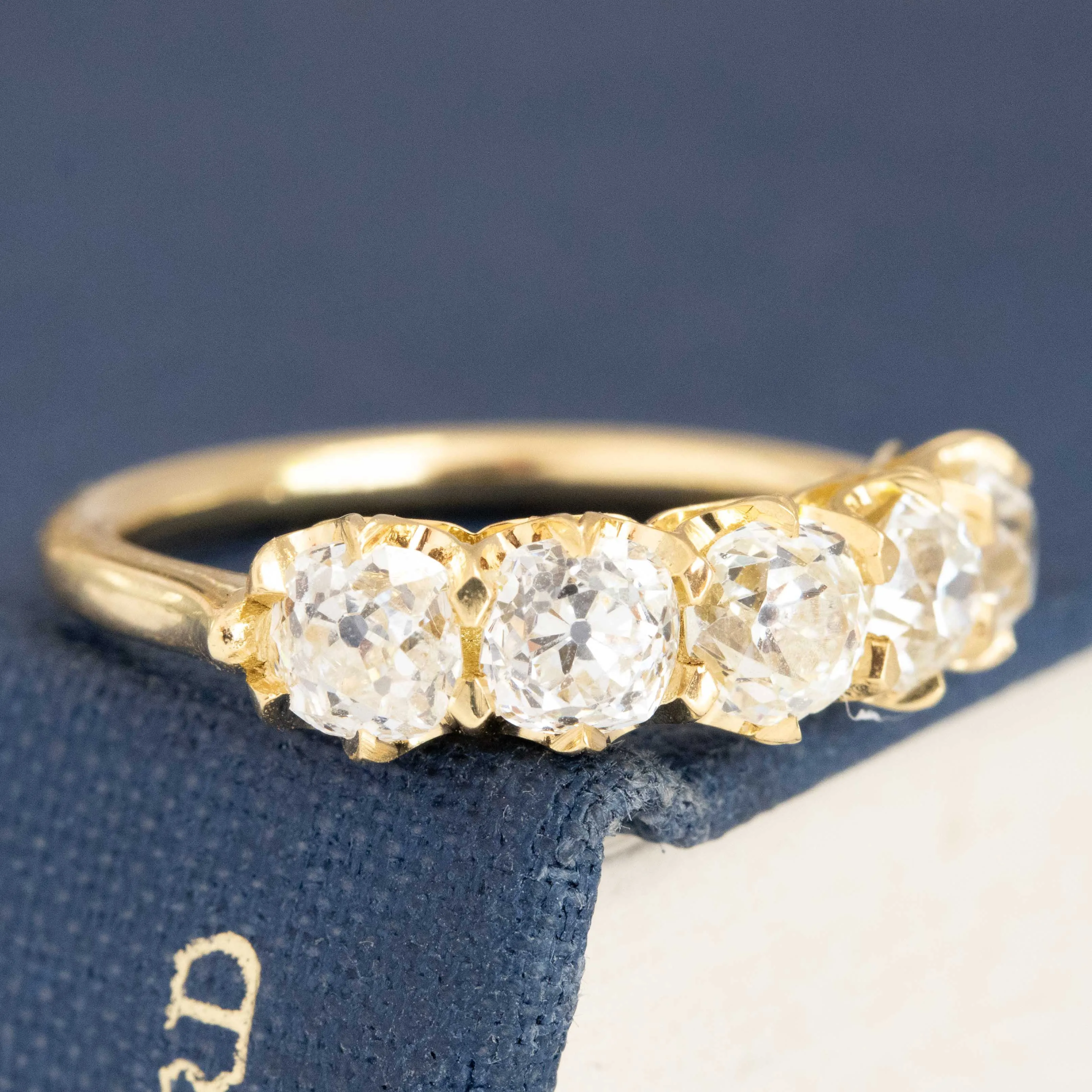 2.07ctw Old Mine Cut Diamond 5-Stone Band