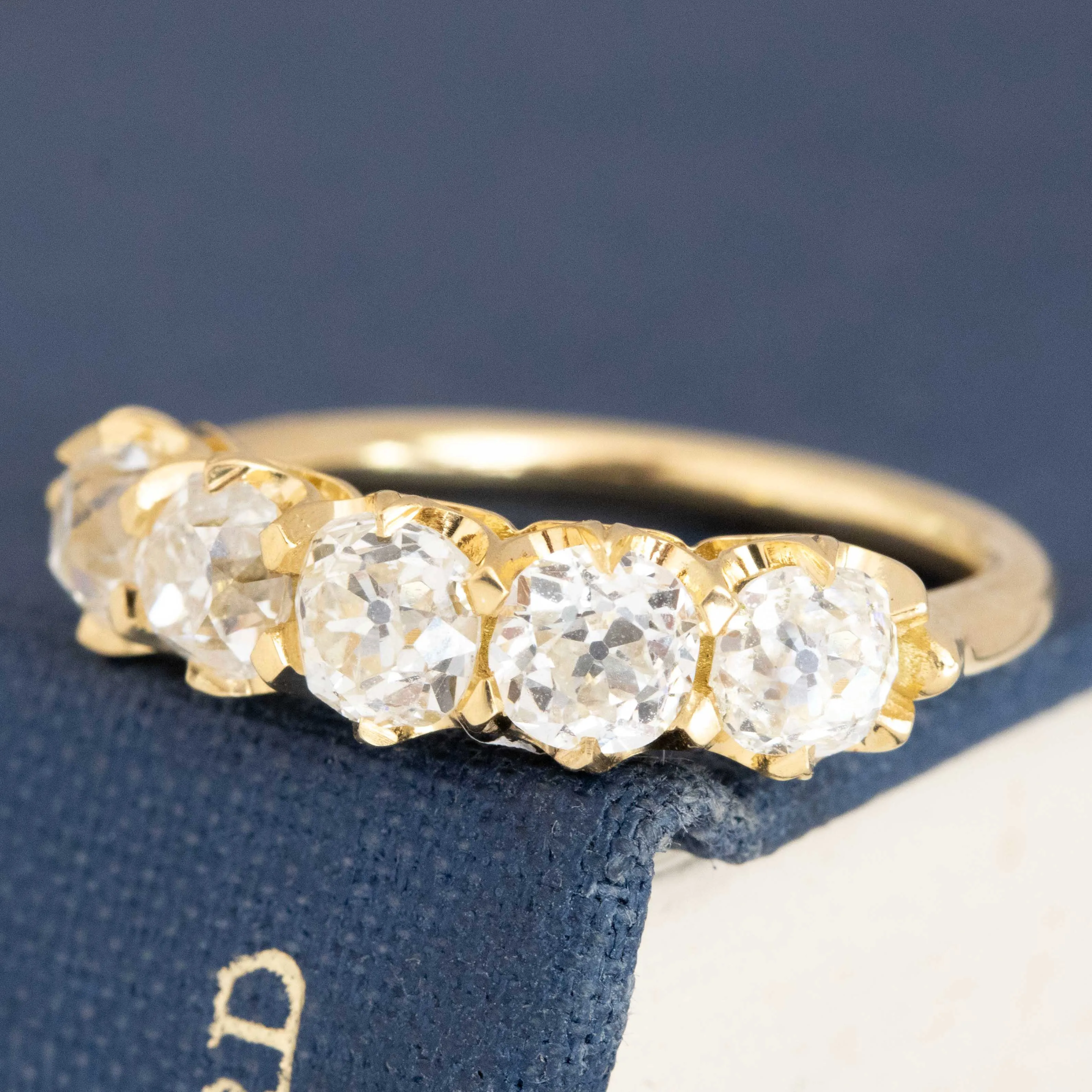 2.07ctw Old Mine Cut Diamond 5-Stone Band