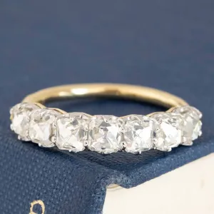 2.07ctw Old Mine Cut Diamond 7-Stone Half-Hoop Band