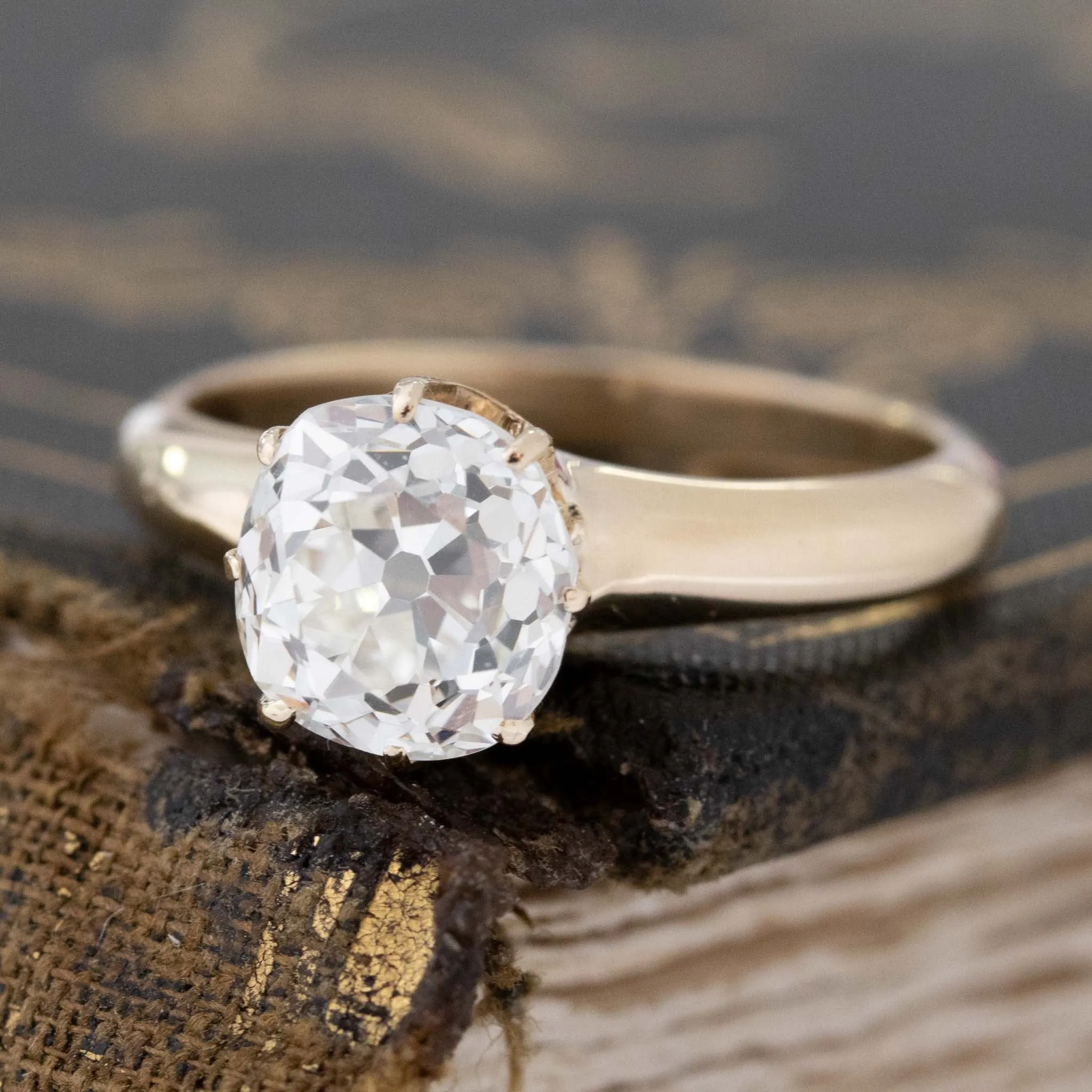 2.08ct Old Mine Cut Diamond Solitaire, GIA K VS1