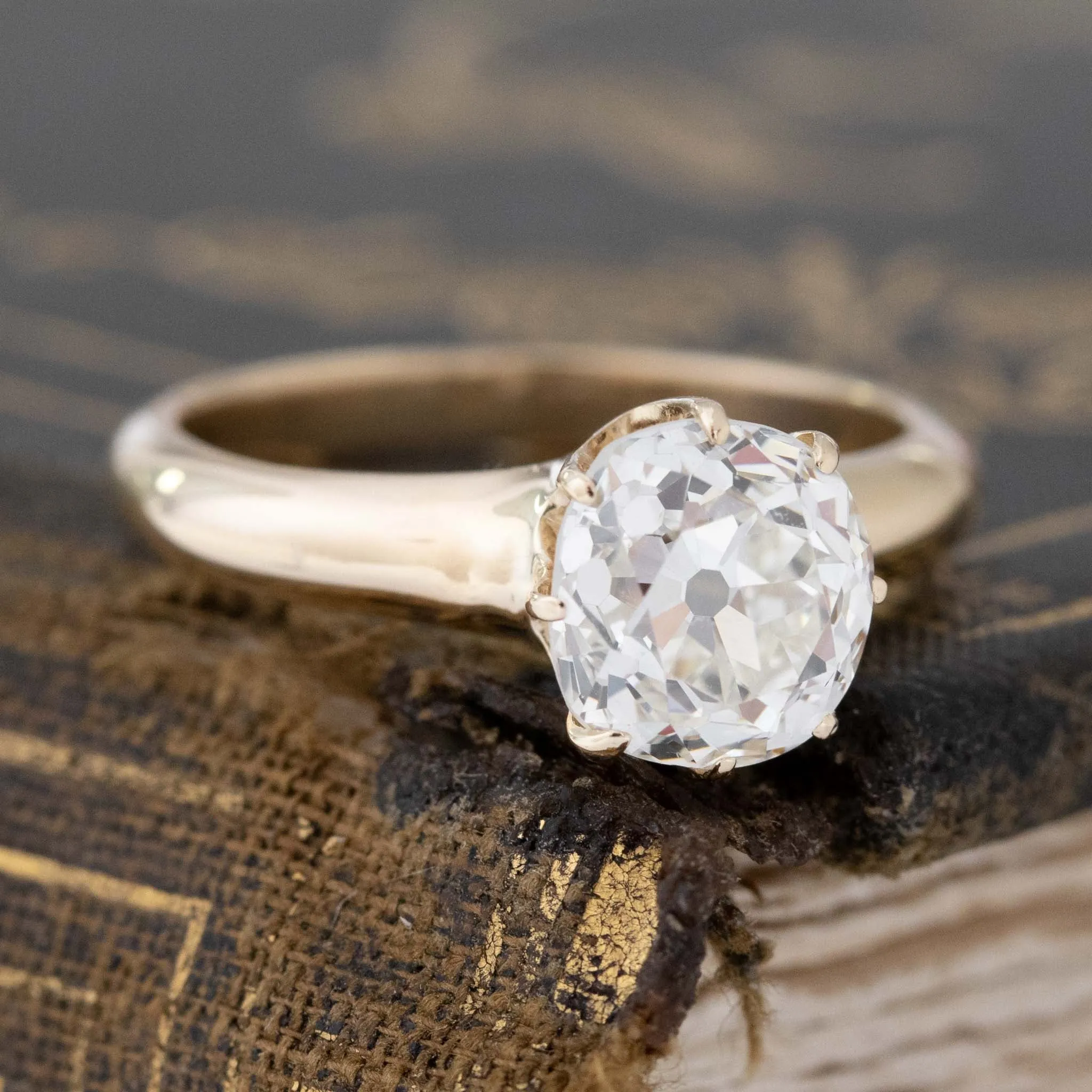 2.08ct Old Mine Cut Diamond Solitaire, GIA K VS1