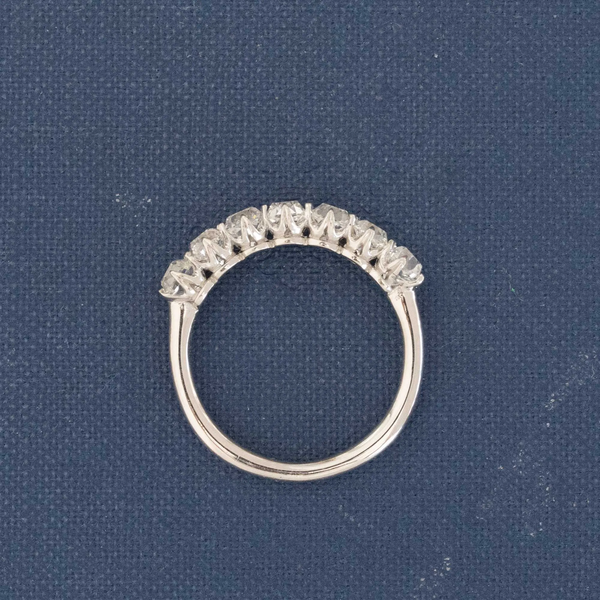 2.08ctw Old Mine Cut Diamond Half-Hoop Band