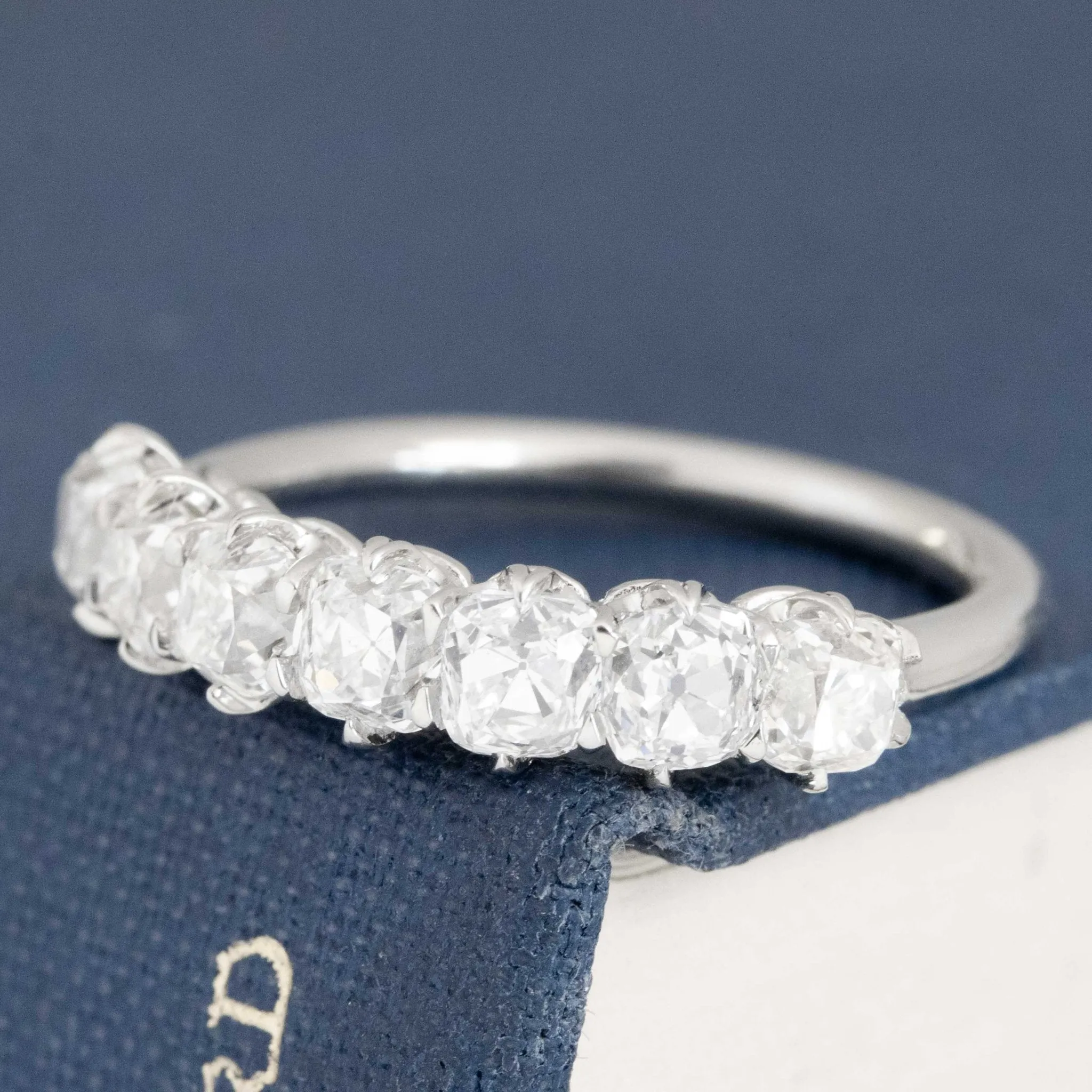 2.08ctw Old Mine Cut Diamond Half-Hoop Band