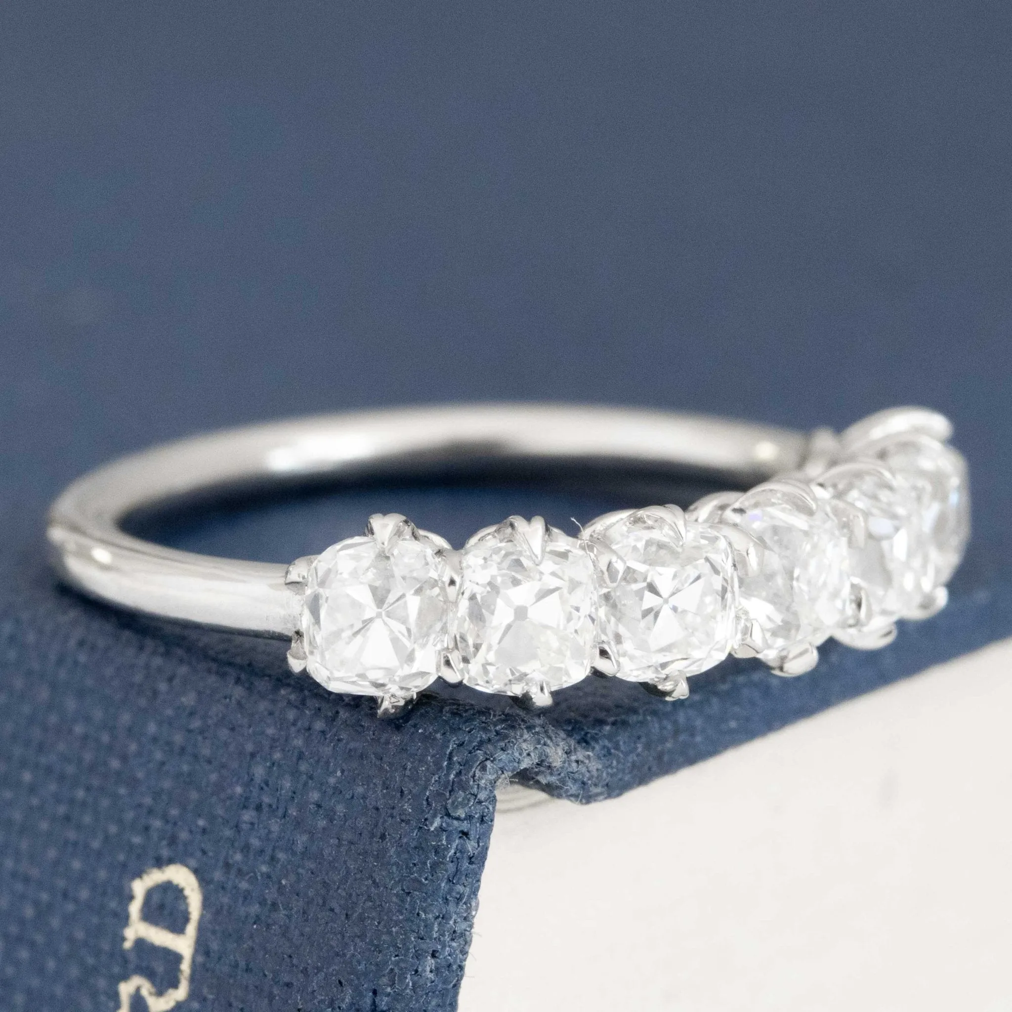 2.08ctw Old Mine Cut Diamond Half-Hoop Band