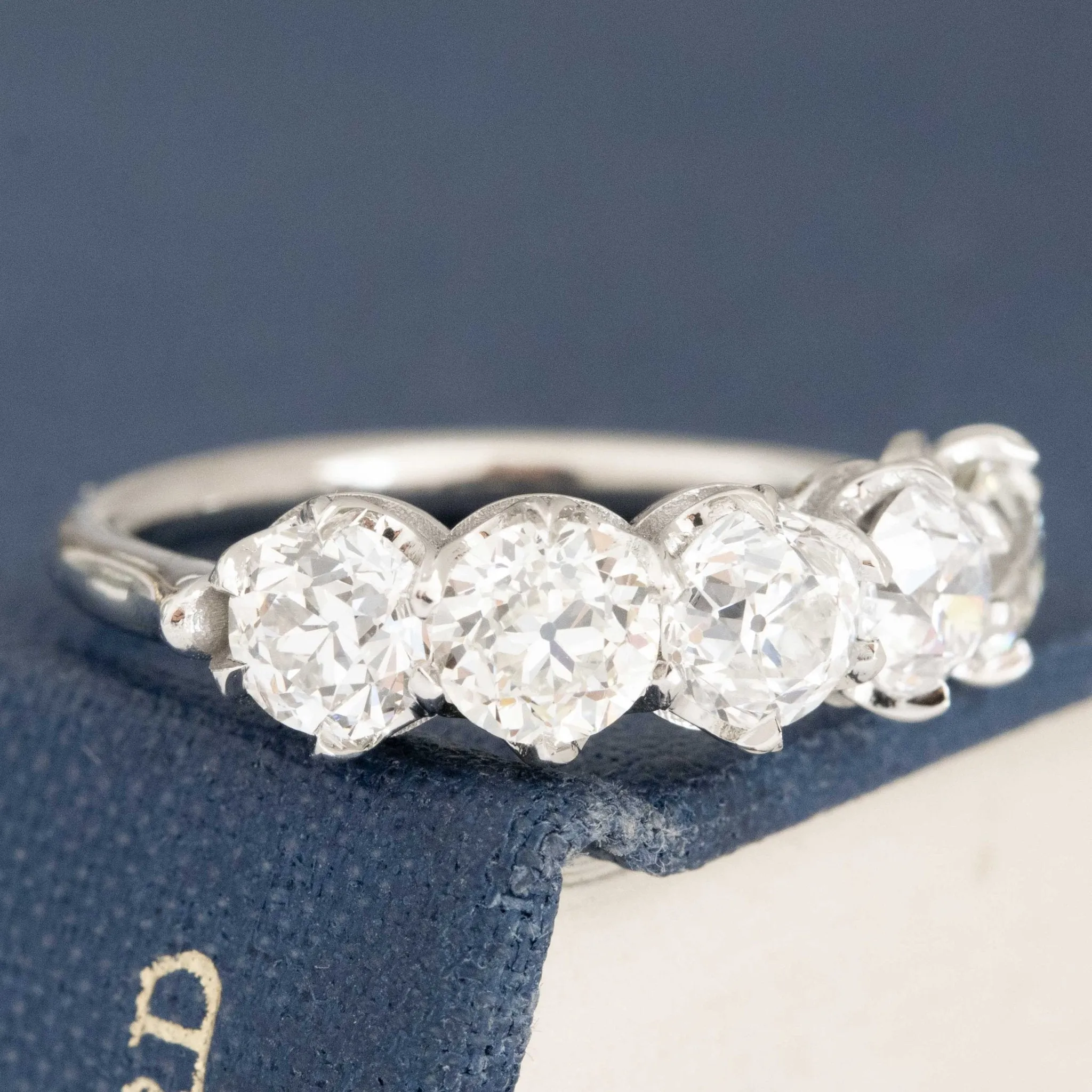 2.13ctw Old European Cut Diamond 5-Stone Band