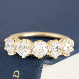 2.15ctw Old European Cut Diamond 5-Stone Band