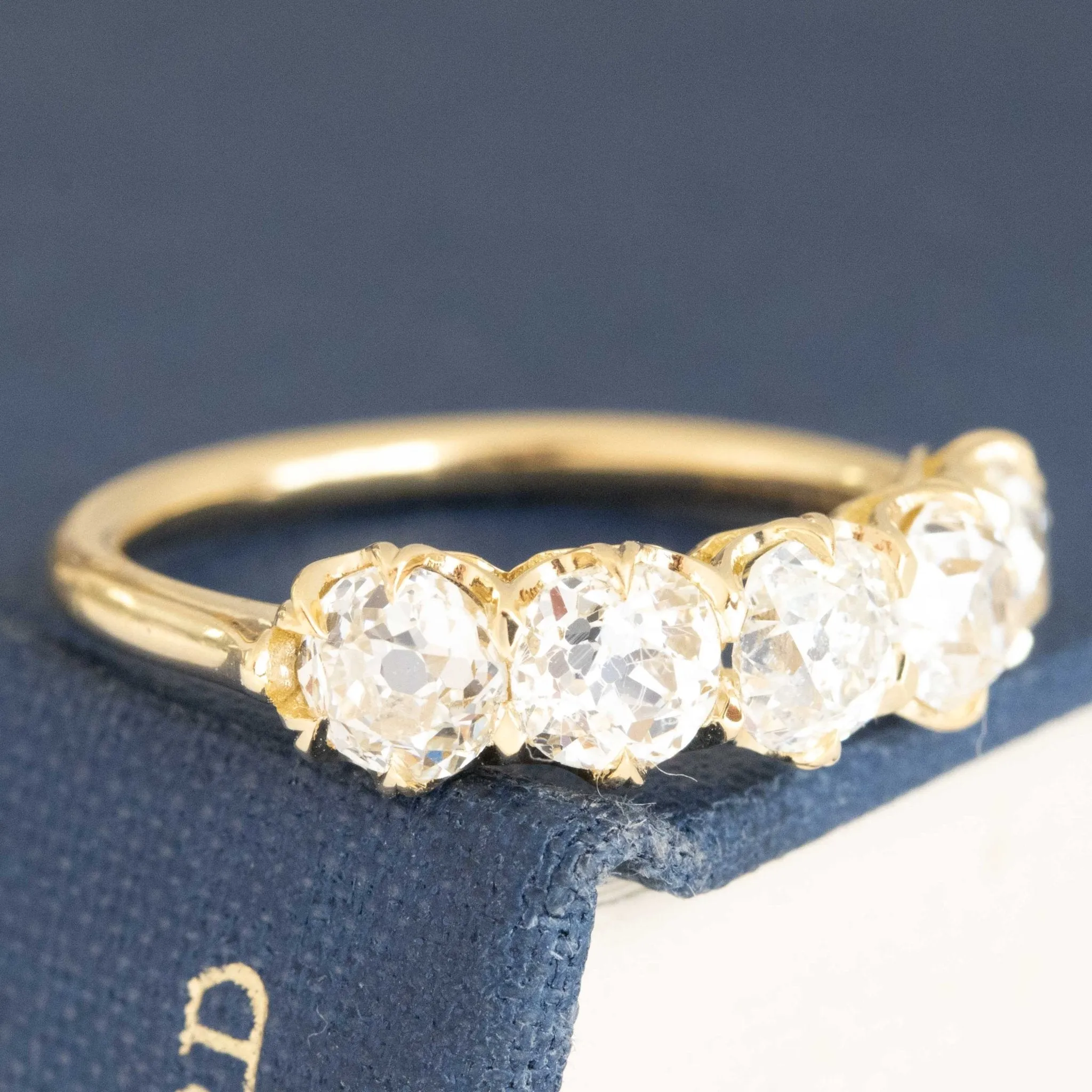 2.28ctw Old Mine Cut Diamond 5-Stone Band