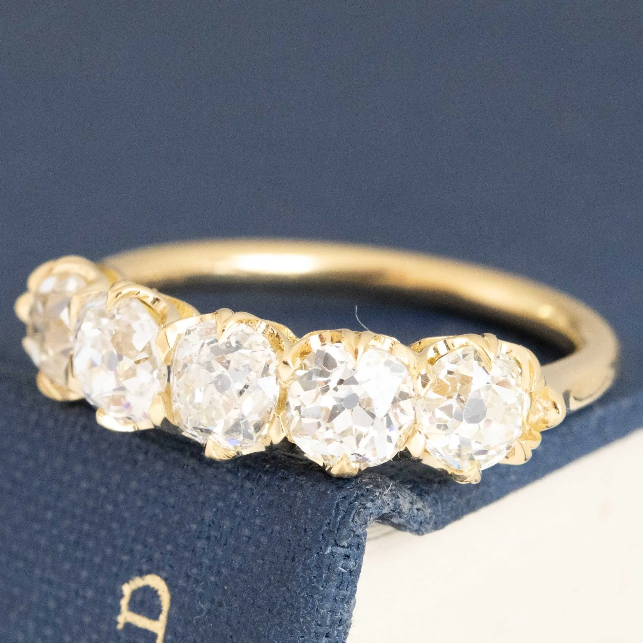 2.28ctw Old Mine Cut Diamond 5-Stone Band