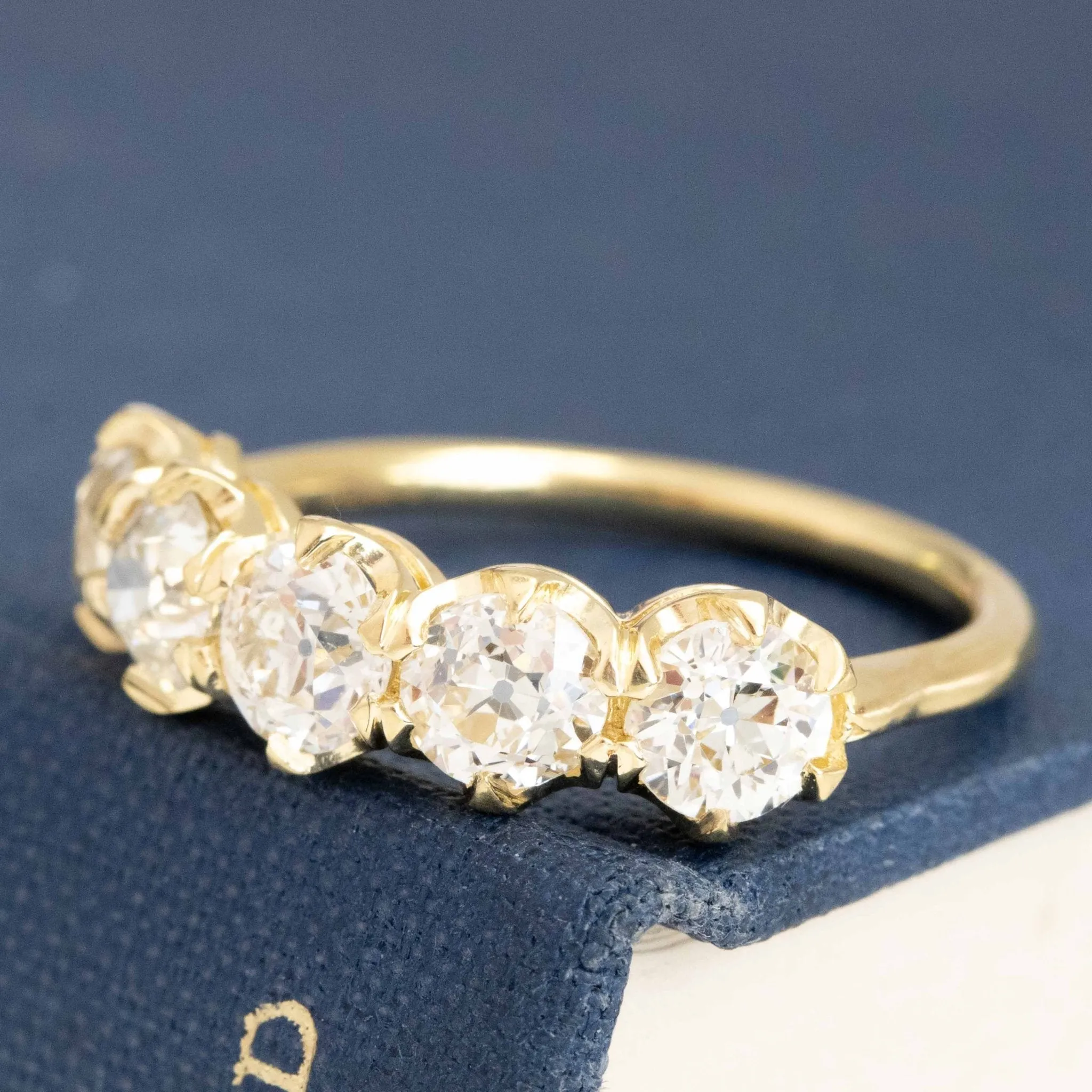 2.30ctw Old European Cut Diamond 5-Stone Band