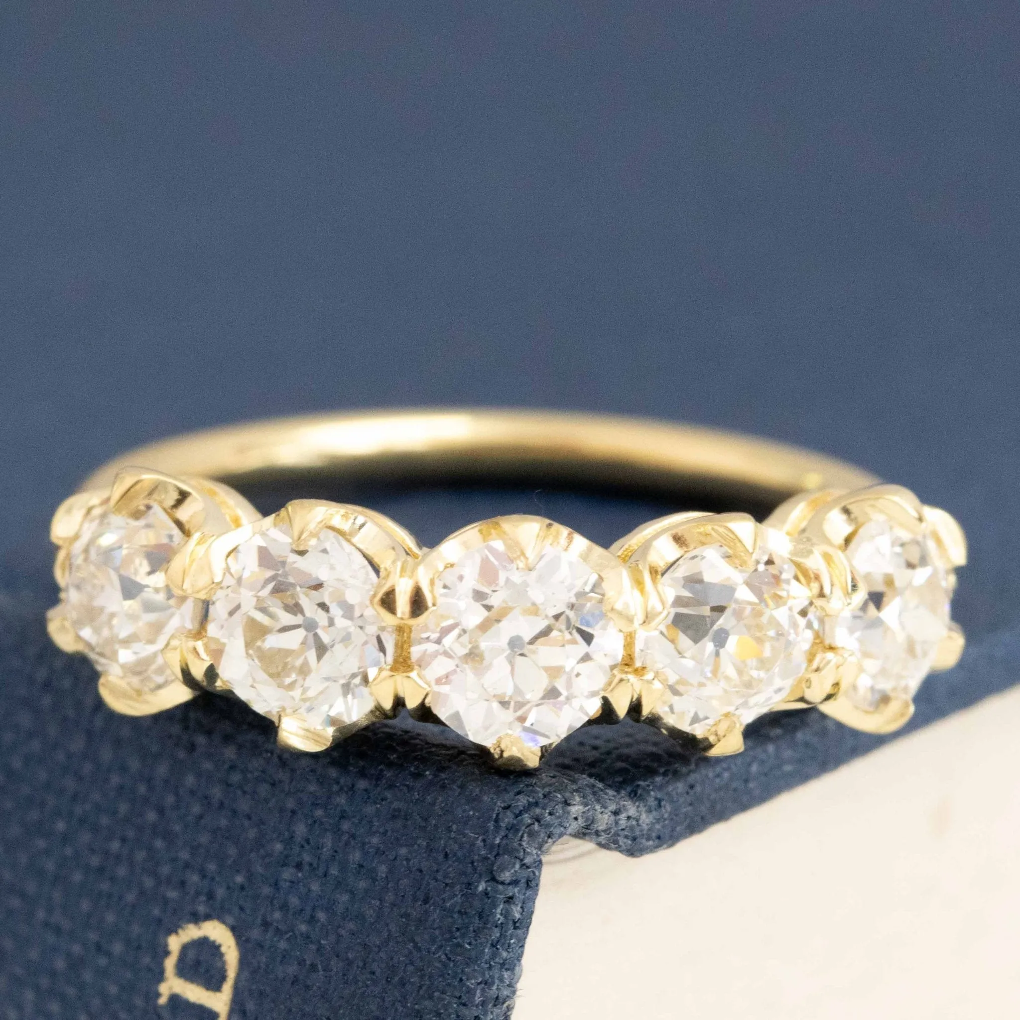 2.30ctw Old European Cut Diamond 5-Stone Band
