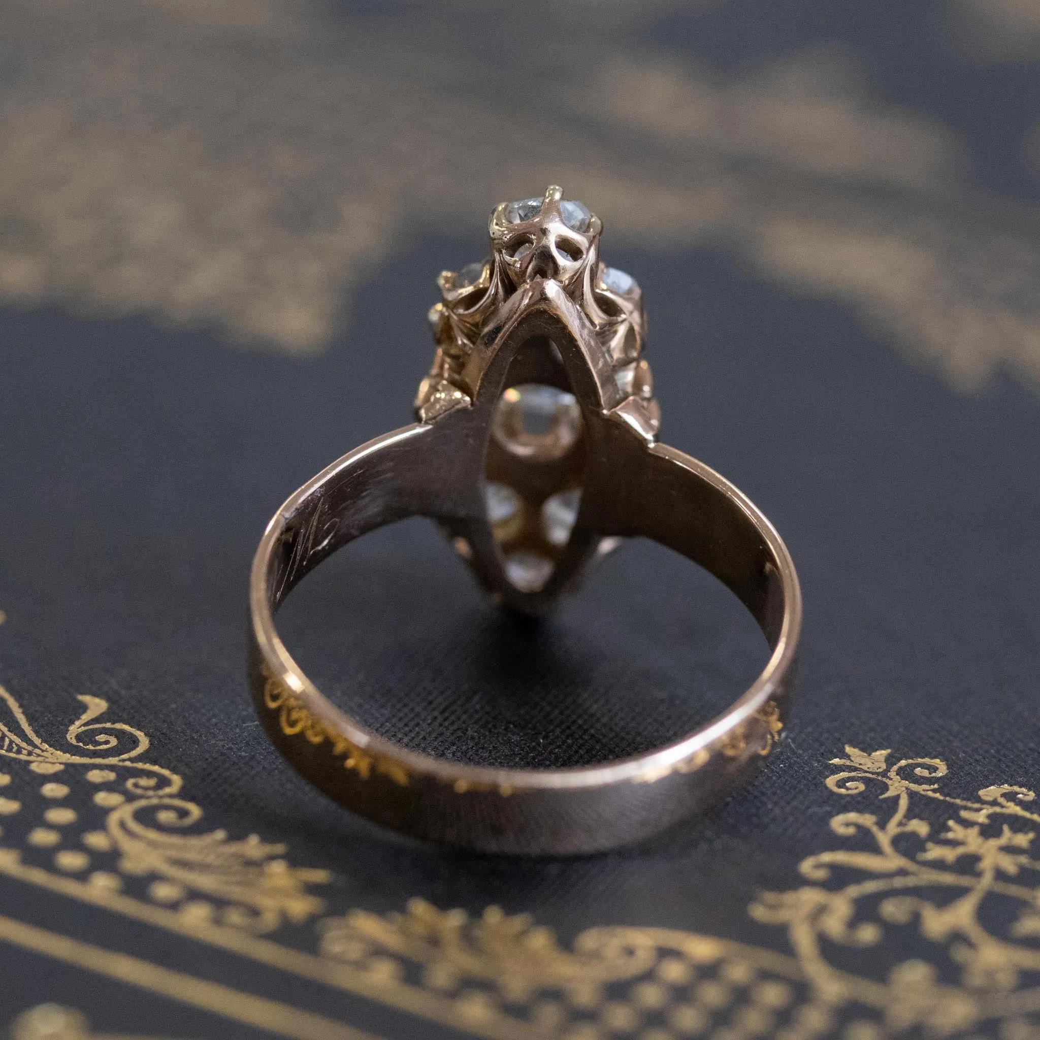 2.35ctw Old Mine and Cushion Cut Victorian Cluster Ring