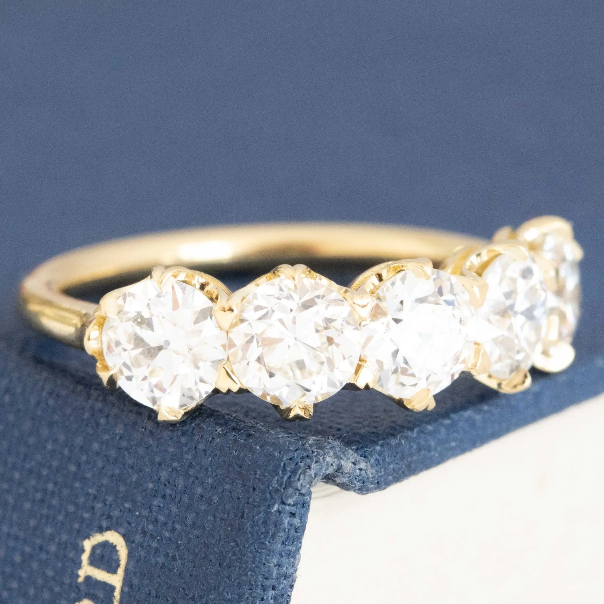 2.48ctw Old European Cut Diamond 5-Stone Band